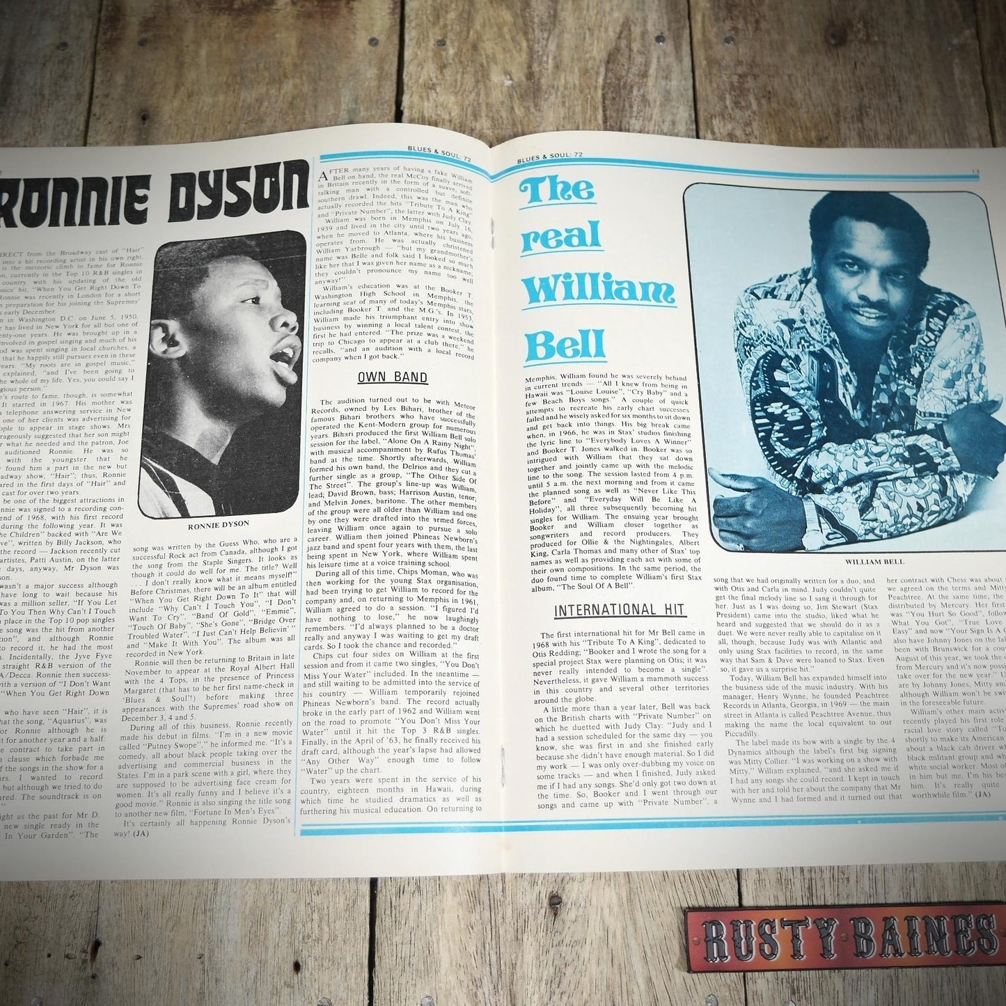 Vintage Magazine Back Issue, Blue & Soul #72 November 1971, Curtis Mayfield, Ronnie Dyson, The Emotions