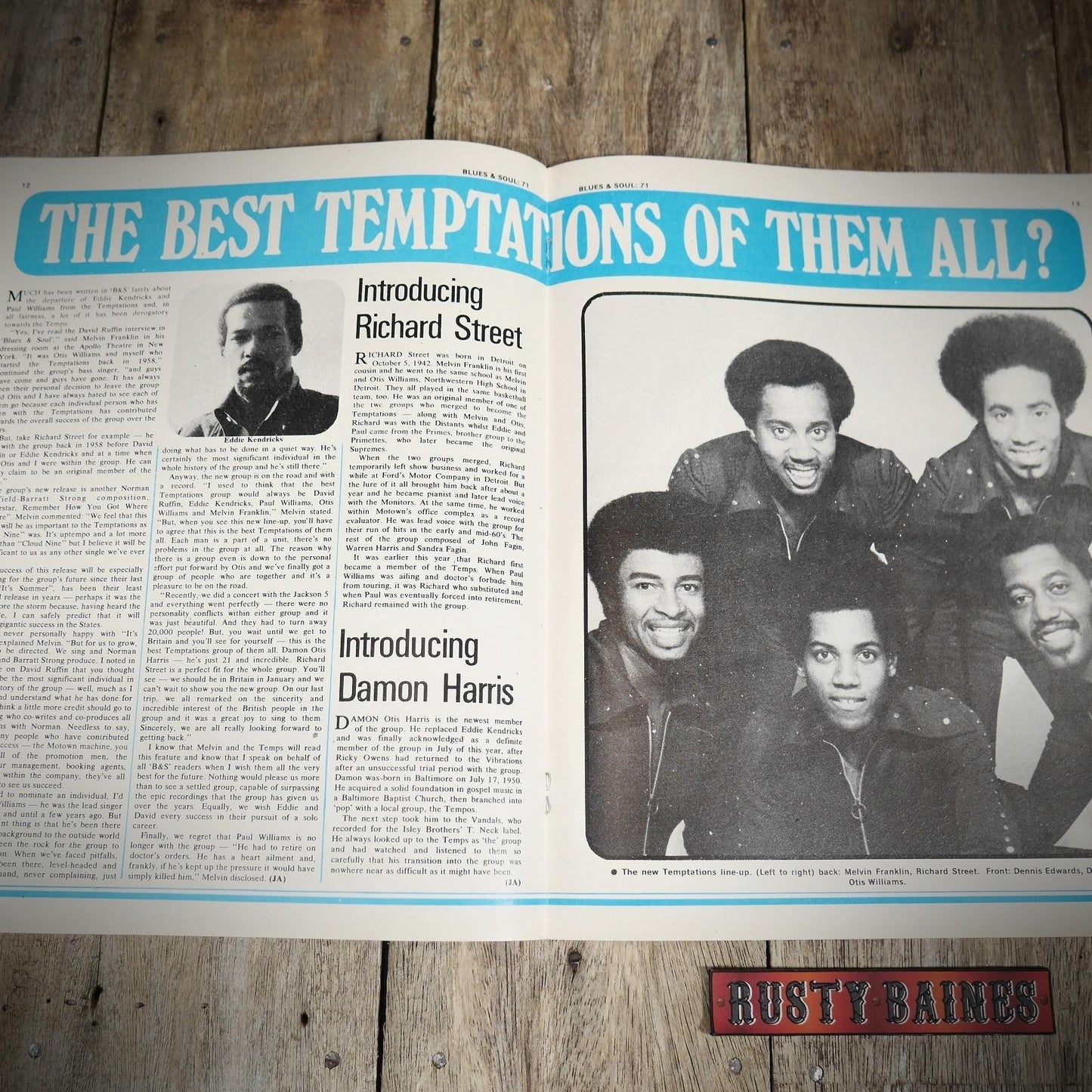 Vintage Magazine Back Issue, Blue & Soul #71 November 1971, Ann Peebles, The Platters, Willie Mitchell, Temptations
