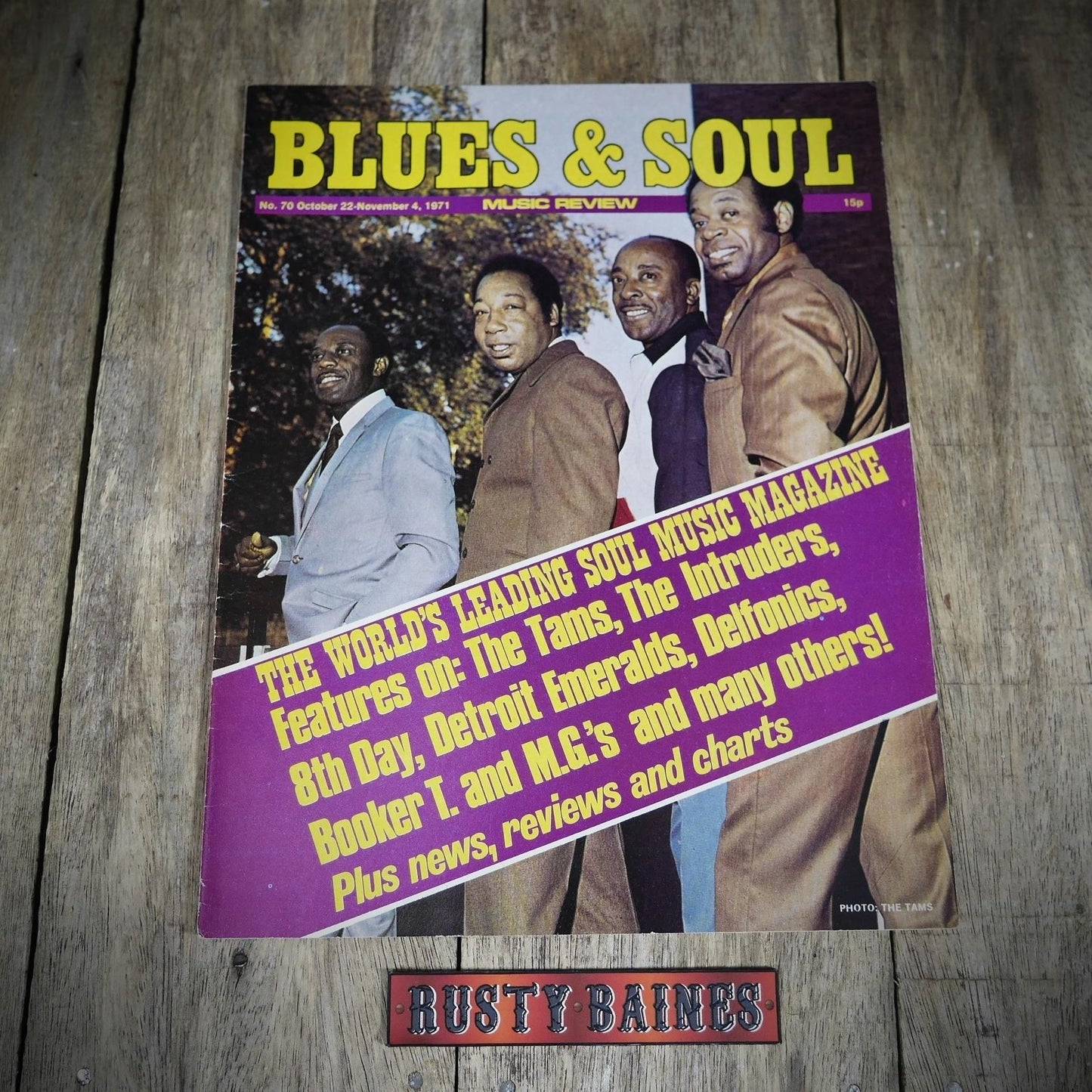 Vintage Magazine Back Issue, Blue & Soul #70 October 1971, The Tams, Intruders, 8th Day, Delfonics