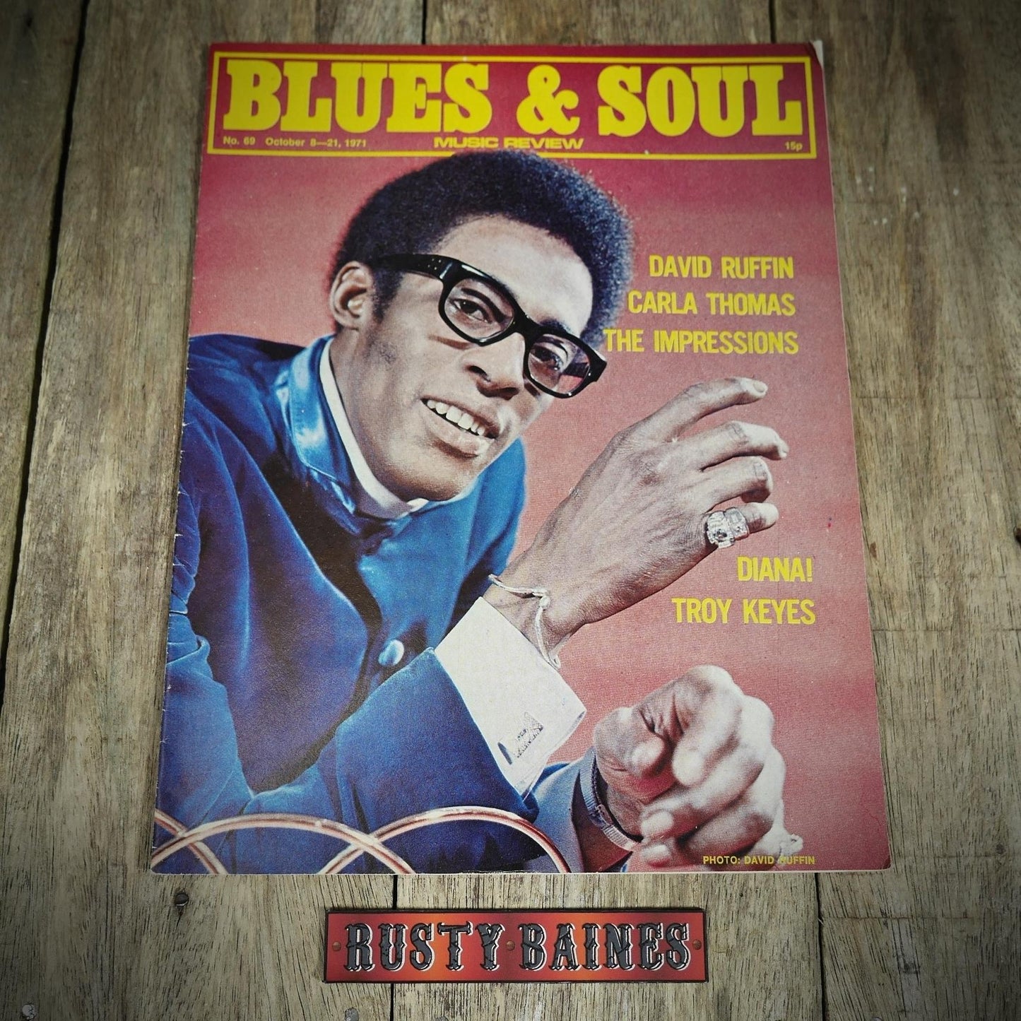 Vintage Magazine Back Issue, Blue & Soul #69 October 1971, David Ruffin, Carla Thomas, The Impressions