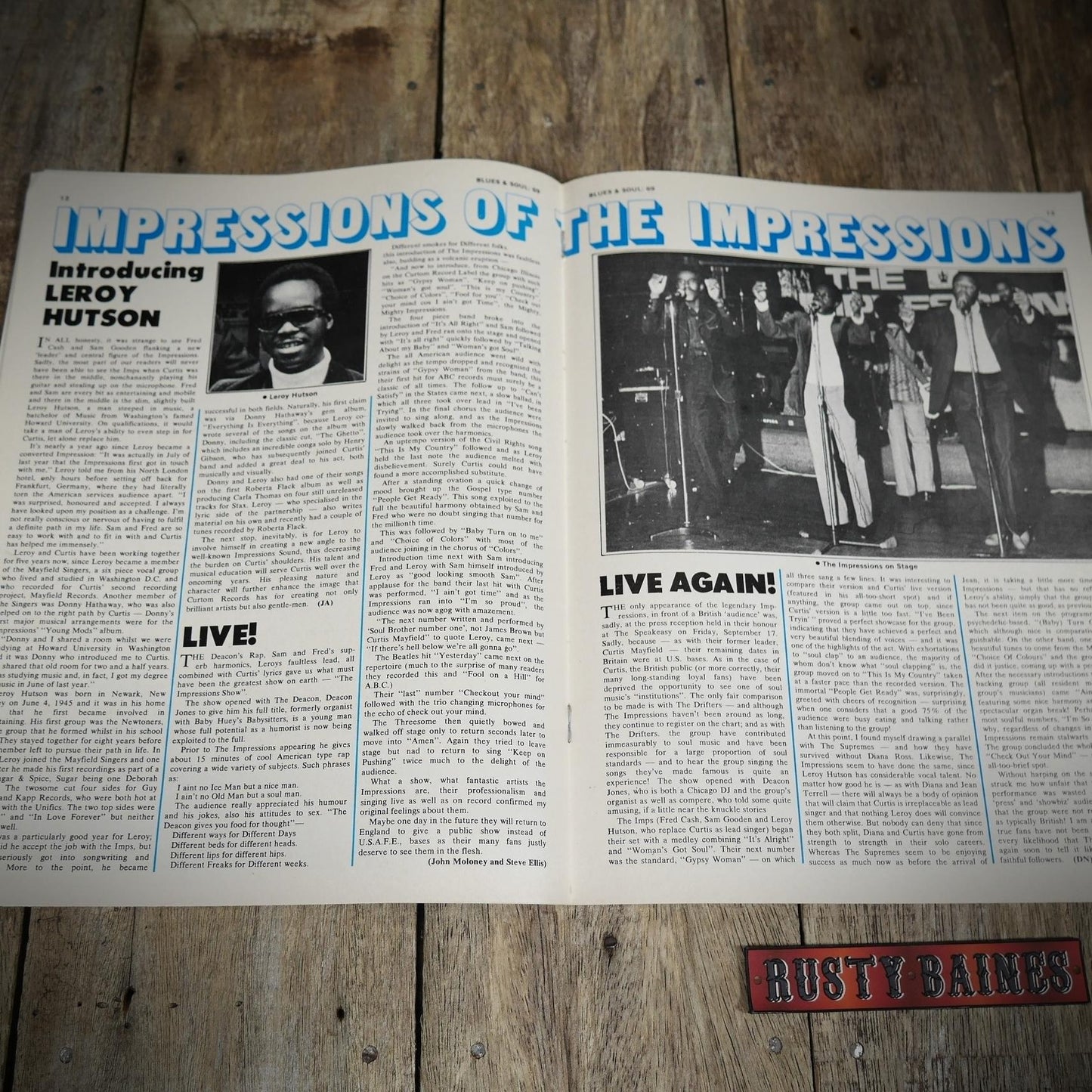 Vintage Magazine Back Issue, Blue & Soul #69 October 1971, David Ruffin, Carla Thomas, The Impressions