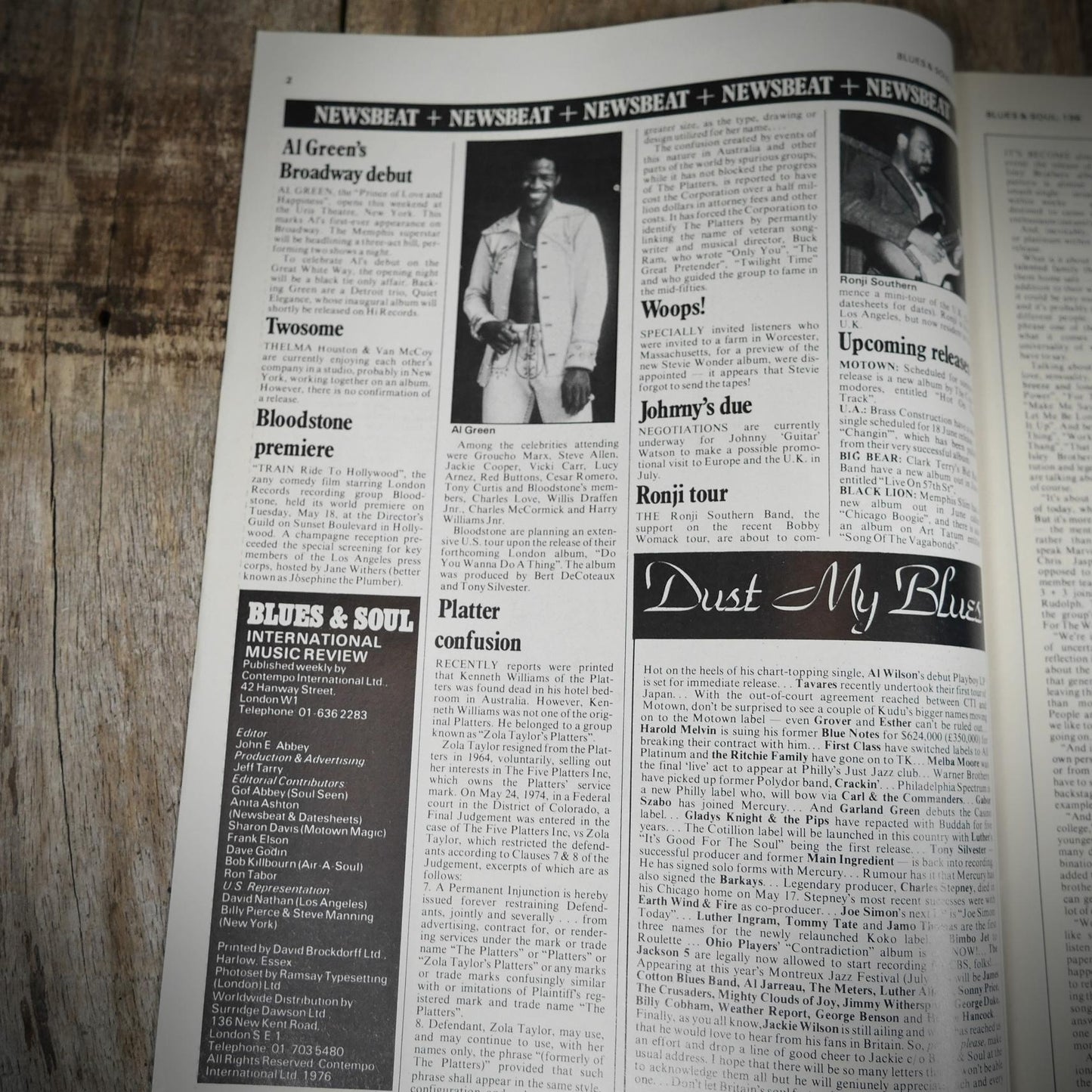 Vintage Magazine Back Issue, Blue & Soul #196 June 1976, The O'Jays, Isley Brothers, Meters