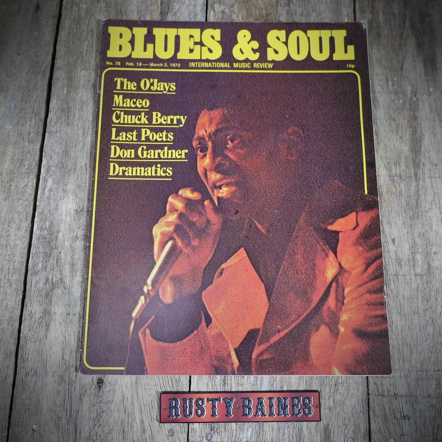 Vintage Magazine Back Issue, Blue & Soul #78 February 1972, The O'Jays, Chuck Berry, Don Gradner