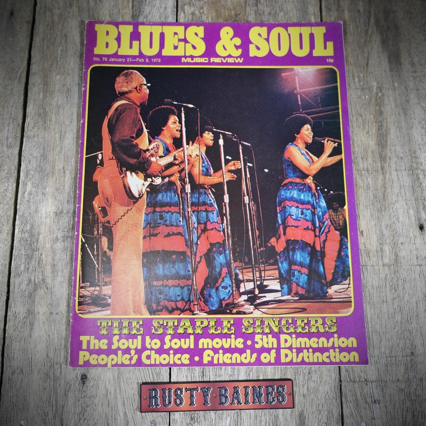 Vintage Magazine Back Issue, Blue & Soul #76 January 1972, The Staple Singers, Friends of Distinction, 5th Dimension