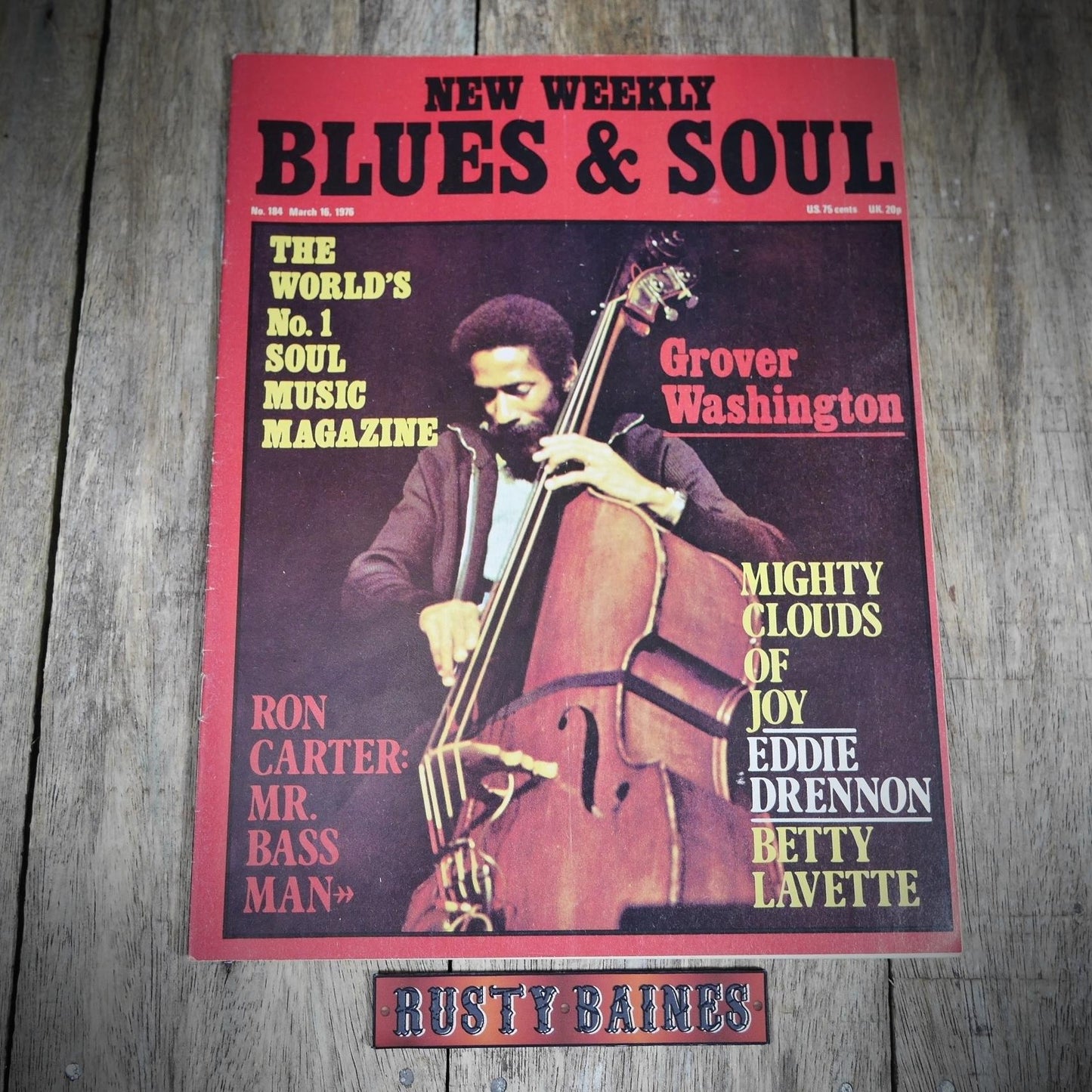 Vintage Magazine Back Issue, Blue & Soul #184 March 1976, Grover Washington, Betty Lavette, Eddie Drennon