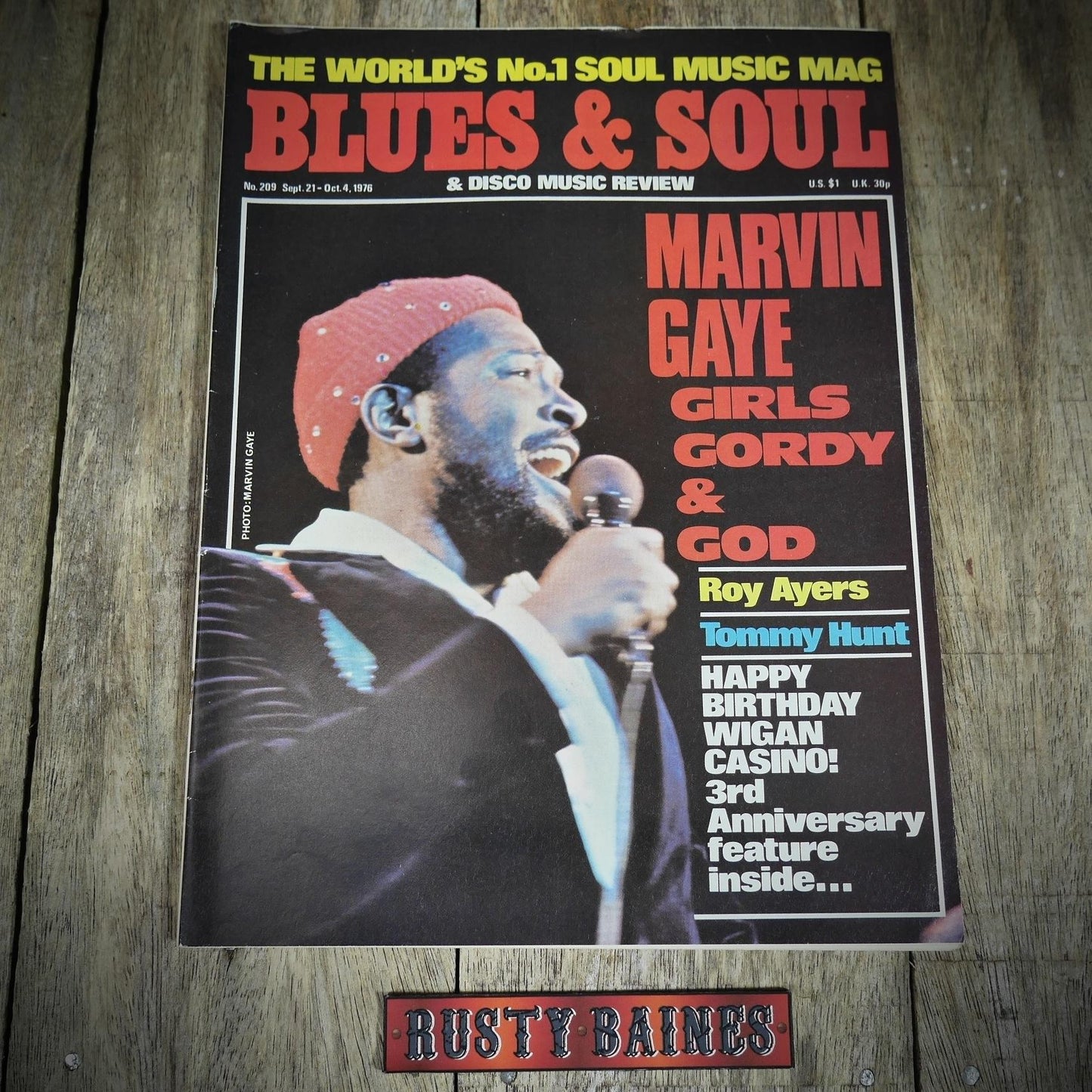 Vintage Magazine Back Issue, Blue & Soul #209 September 1976, Marvin Gaye, Roy Ayres, Tommy Hunt