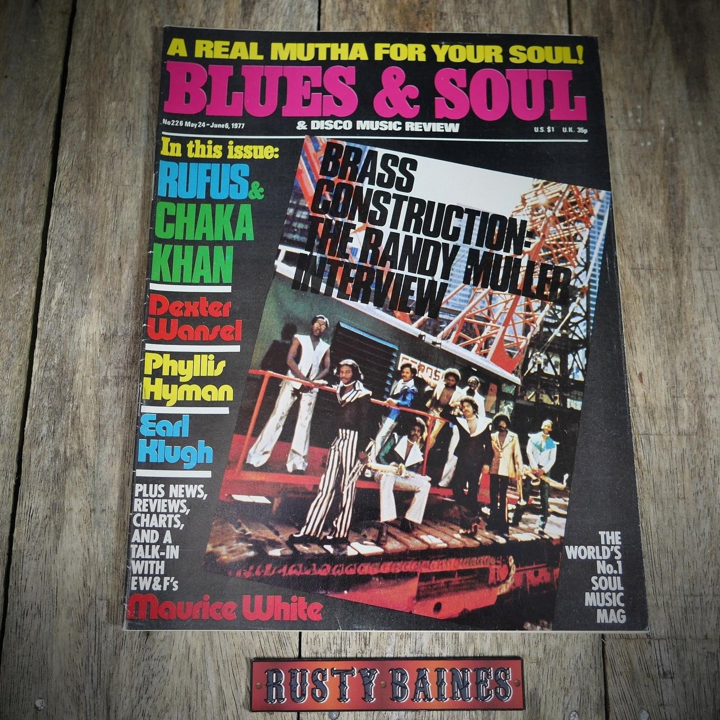 Vintage Magazine Back Issue, Blue & Soul #226 May 1977, Rufus/Chaka Khan, Dexter Wansel, Phyliss Hyman
