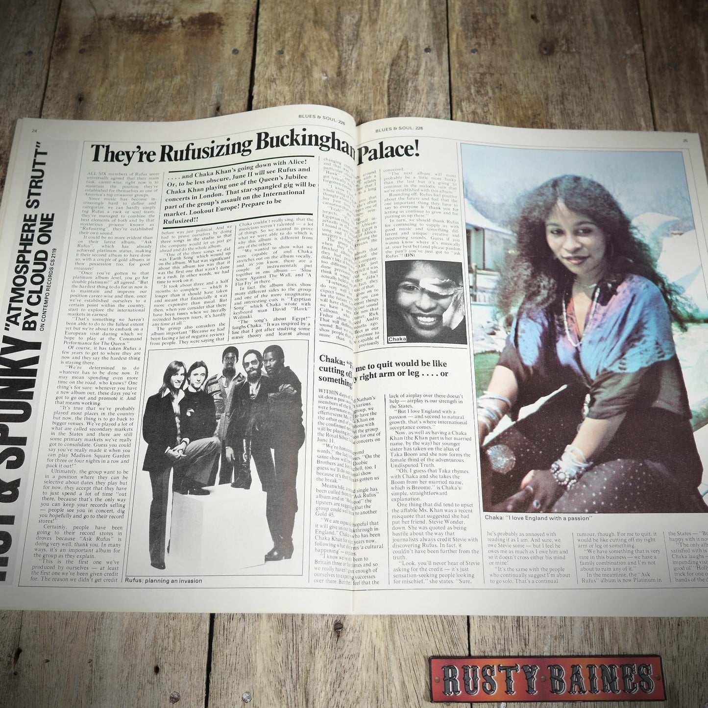 Vintage Magazine Back Issue, Blue & Soul #226 May 1977, Rufus/Chaka Khan, Dexter Wansel, Phyliss Hyman