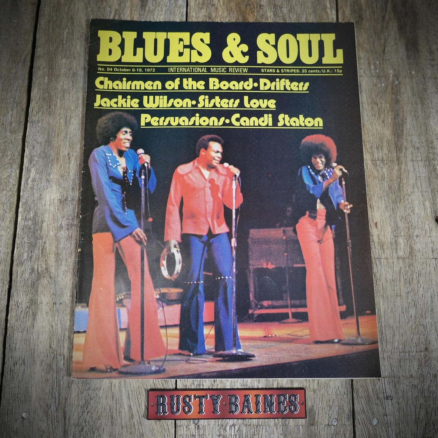 Vintage Magazine Back Issue, Blue & Soul #94 October 1972, Chairmen of the Board, Jackie Wilson, Candi Staton