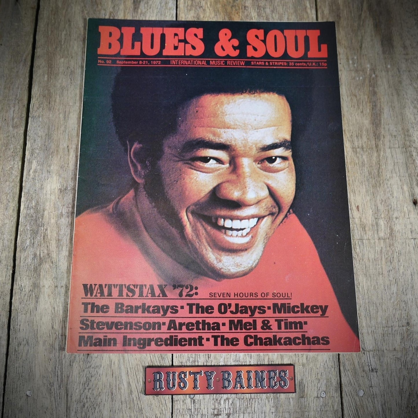 Vintage Magazine Back Issue, Blue & Soul #92 September 1972, The Barkays, The O'Jays, Main Ingredient