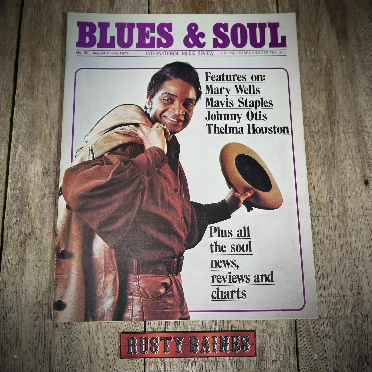 Vintage Magazine Back Issue, Blue & Soul #90 August 1972, Mary Wells, Mavis Staples, Johnny Otis
