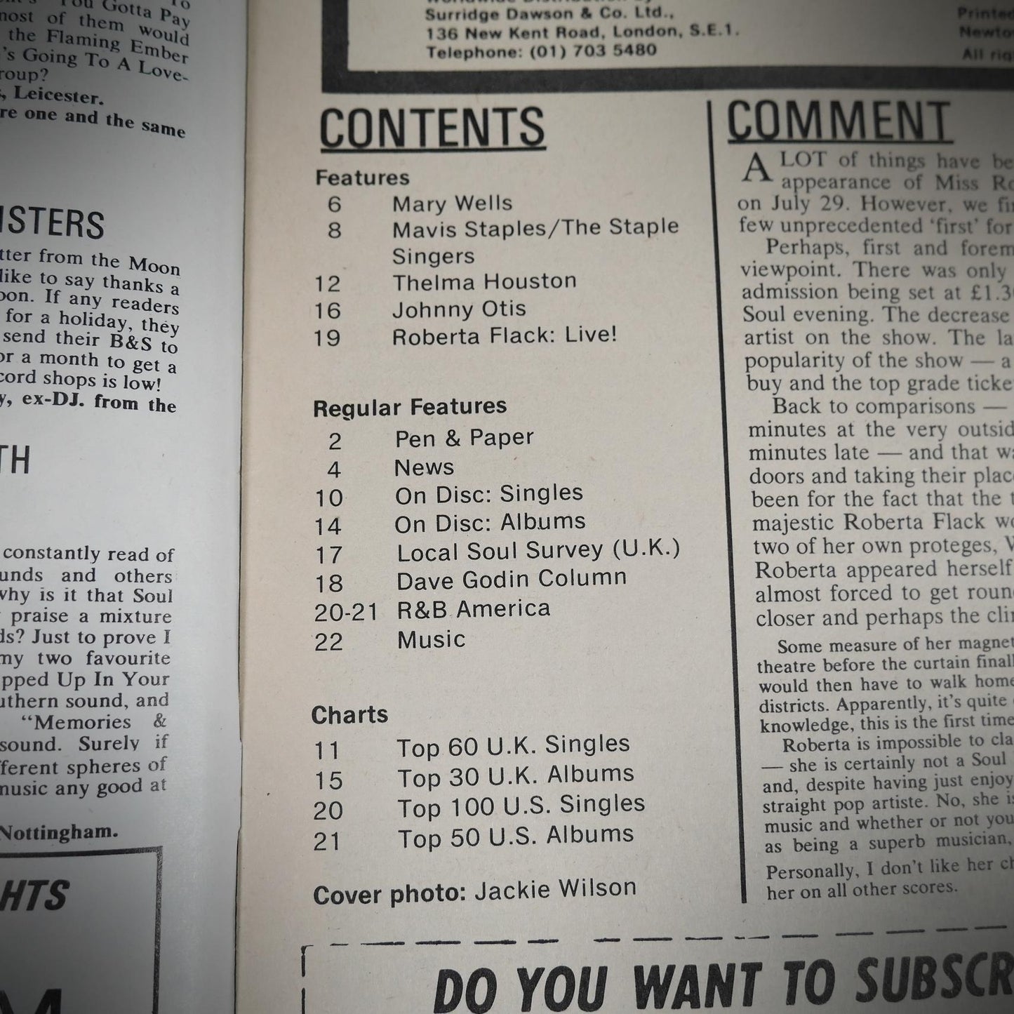 Vintage Magazine Back Issue, Blue & Soul #90 August 1972, Mary Wells, Mavis Staples, Johnny Otis