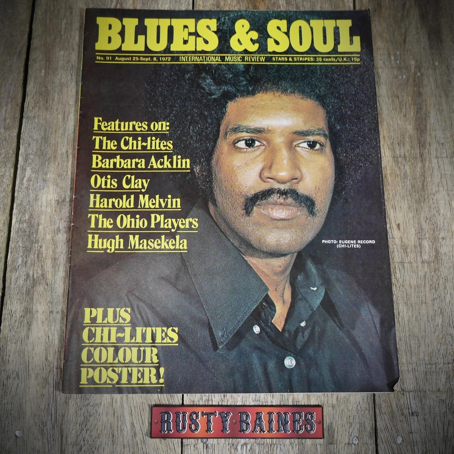 Vintage Magazine Back Issue, Blue & Soul #91 August 1972, The Chi-Lites, Otis Clay, Harold Melvin, Barbara Acklin
