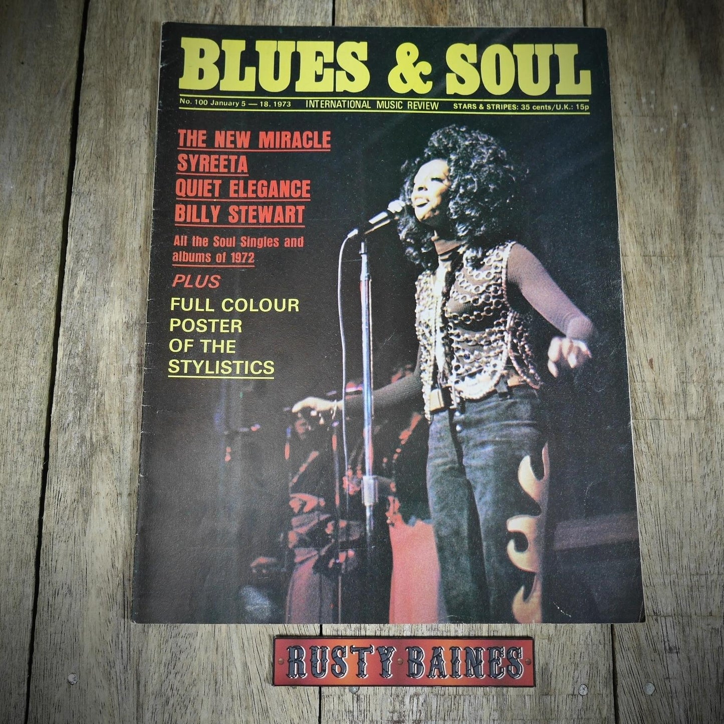 Vintage Magazine Back Issue, Blue & Soul #100 January 1973, Syreeta, Stylistics, Billy Stewart