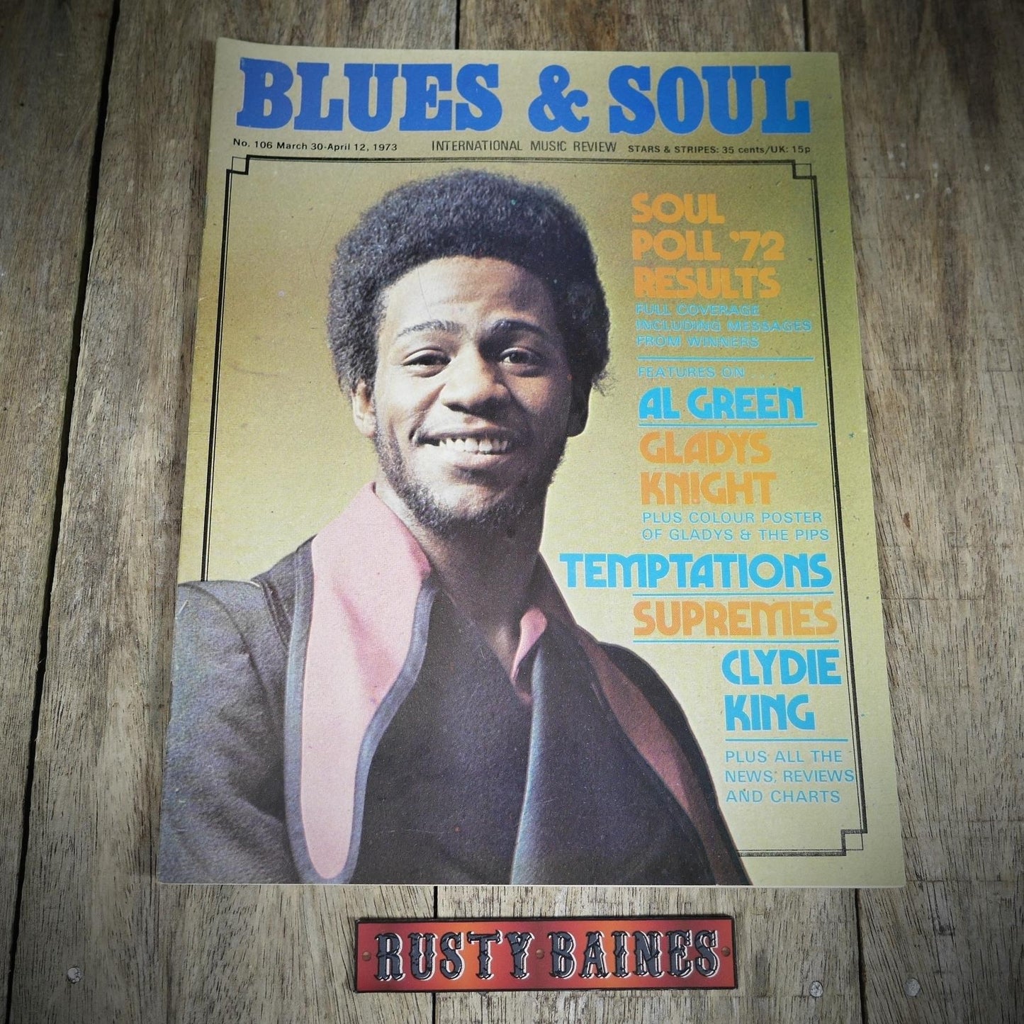 Vintage Magazine Back Issue, Blue & Soul #106 March 1973, Al Green, Clydie King, Gladys Knight