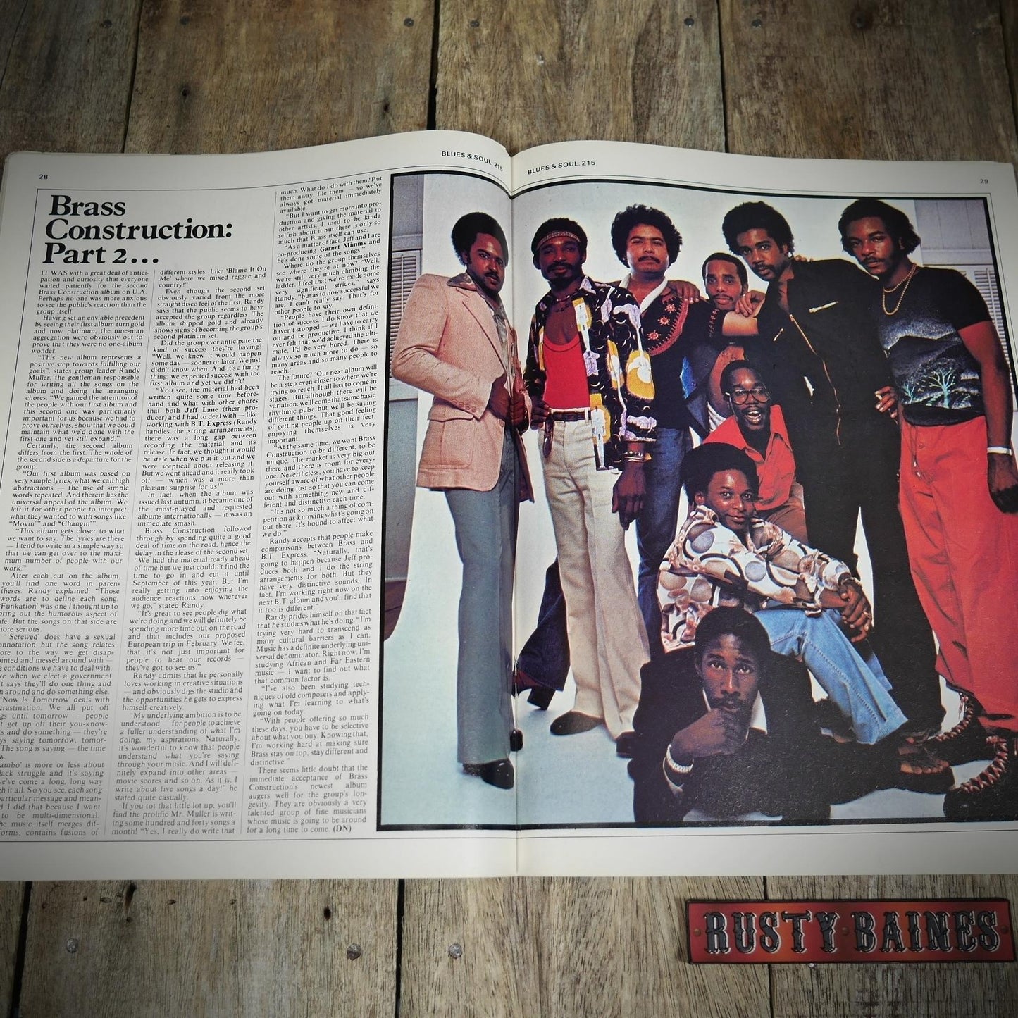 Vintage Magazine Back Issue, Blue & Soul #215 December 1976, Brass Construction Pt2, Curtom Records