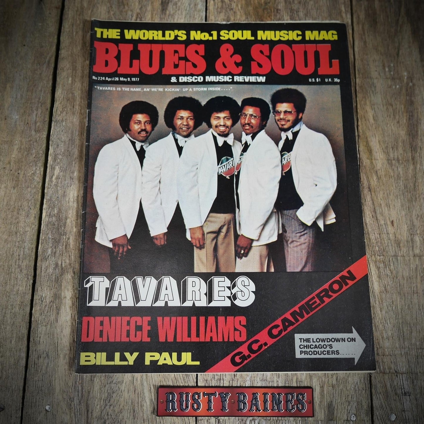 Vintage Magazine Back Issue, Blue & Soul #224 April 1977 Tavares, Denice Williams, G C Cameron