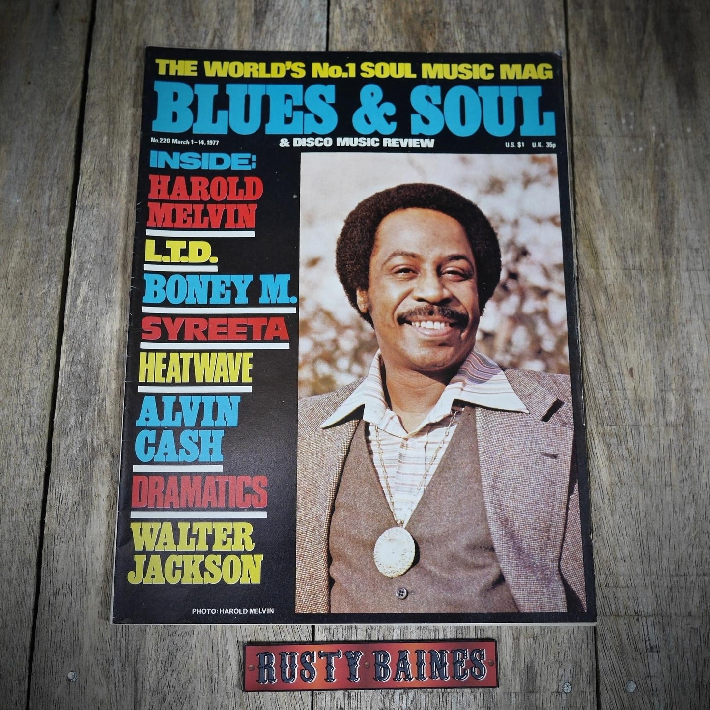 Vintage Magazine Back Issue, Blue & Soul #220 March 1977, Harold Melvin, Boney M, Alvin Cash, Walter Jackson
