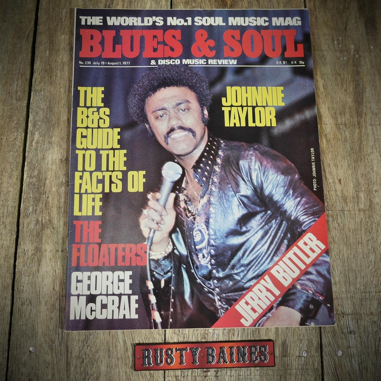 Vintage Magazine Back Issue, Blue & Soul #230 August 1977, Johnnie Taylor, The Floaters, Jerry Butler