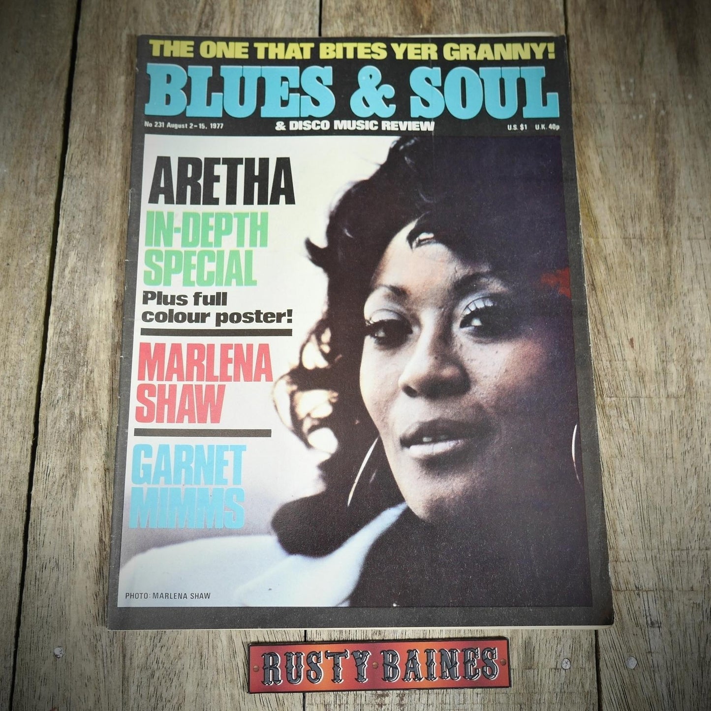 Vintage Magazine Back Issue, Blue & Soul #231 August 1977, Aretha FRanklin