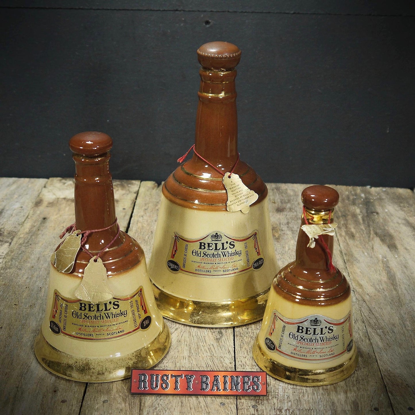 Empty Bells Whisky Decanters, Mancave/Bar/Pub Decoration
