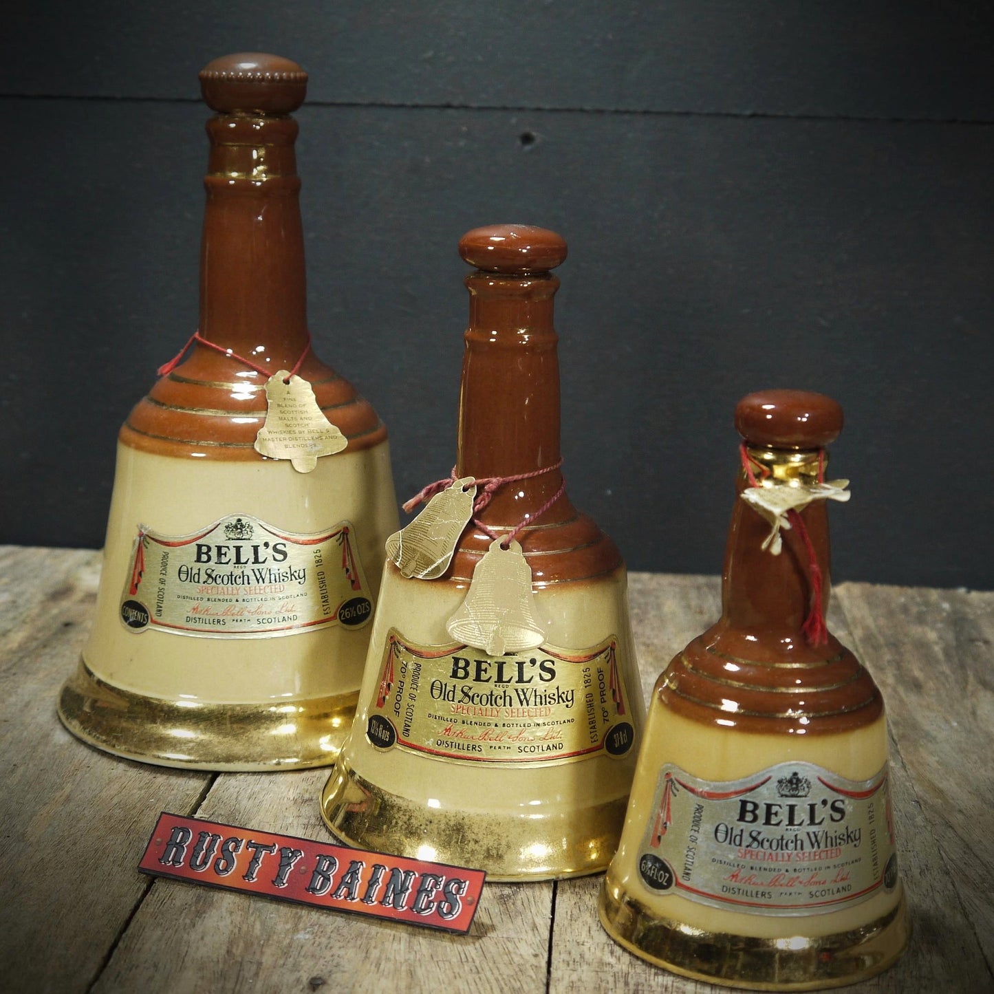 Empty Bells Whisky Decanters, Mancave/Bar/Pub Decoration