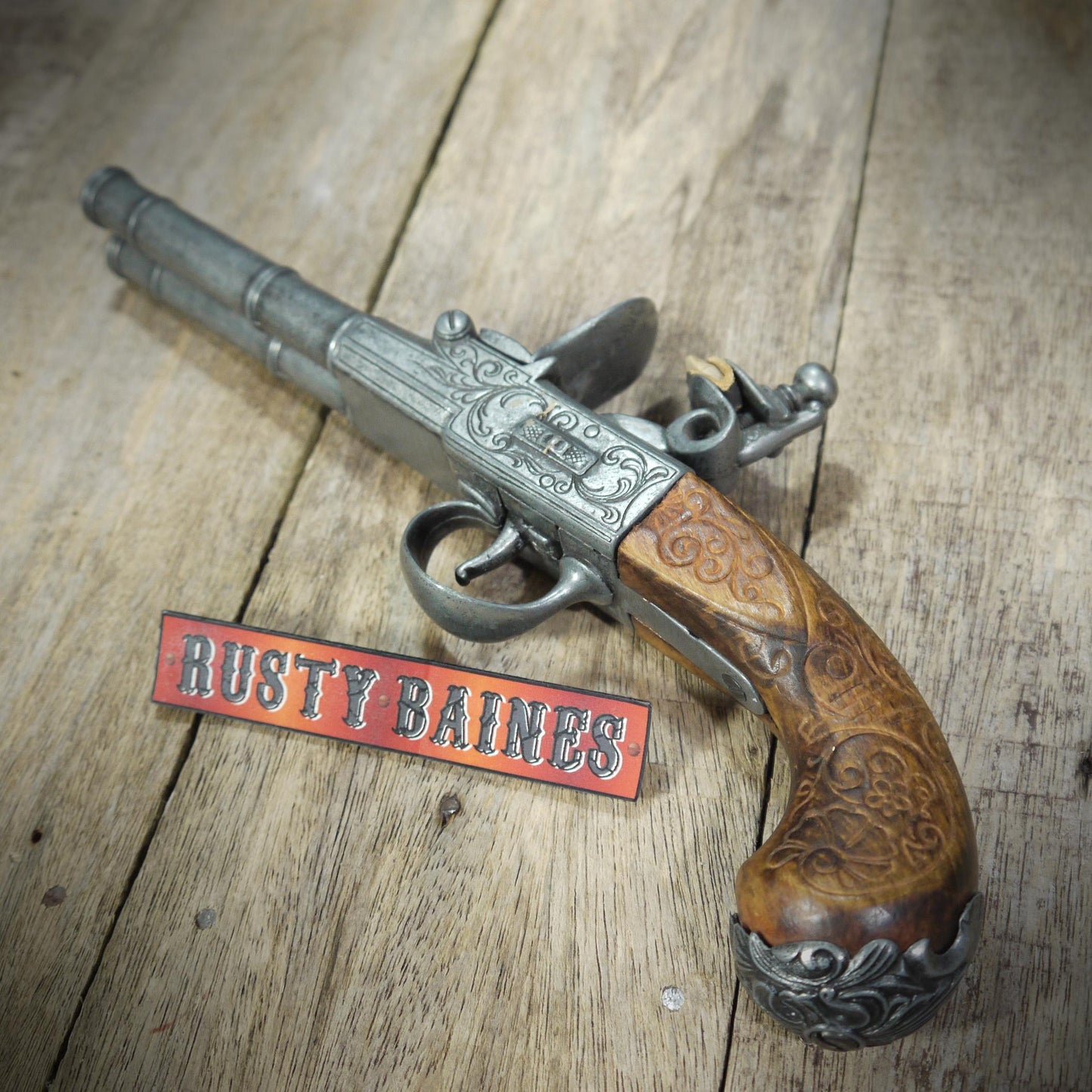 Vintage Pirate Style Flintlock Pistol Replica, Steampunk, Fancy Dress