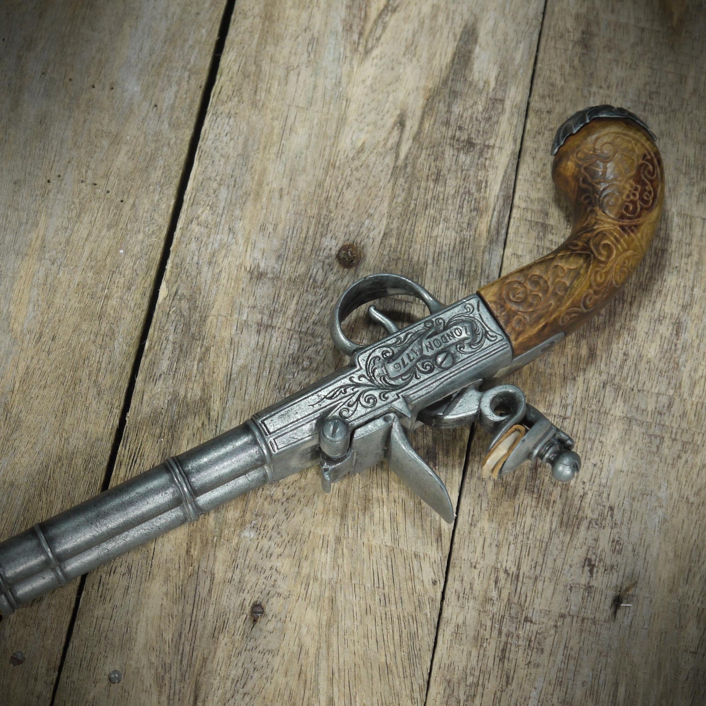 Vintage Pirate Style Flintlock Pistol Replica, Steampunk, Fancy Dress