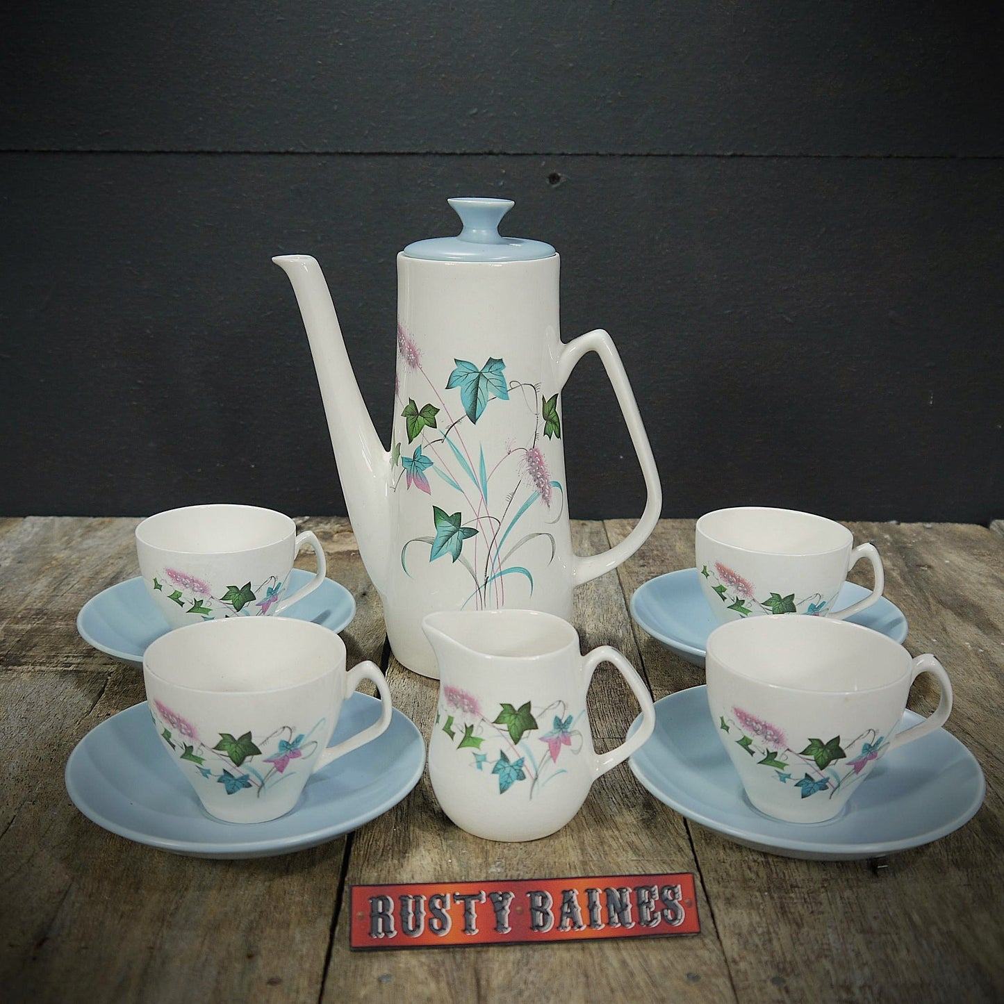 Vintage Mid Century Coffee Set, Empire Staffordshire Pottery, Made in England