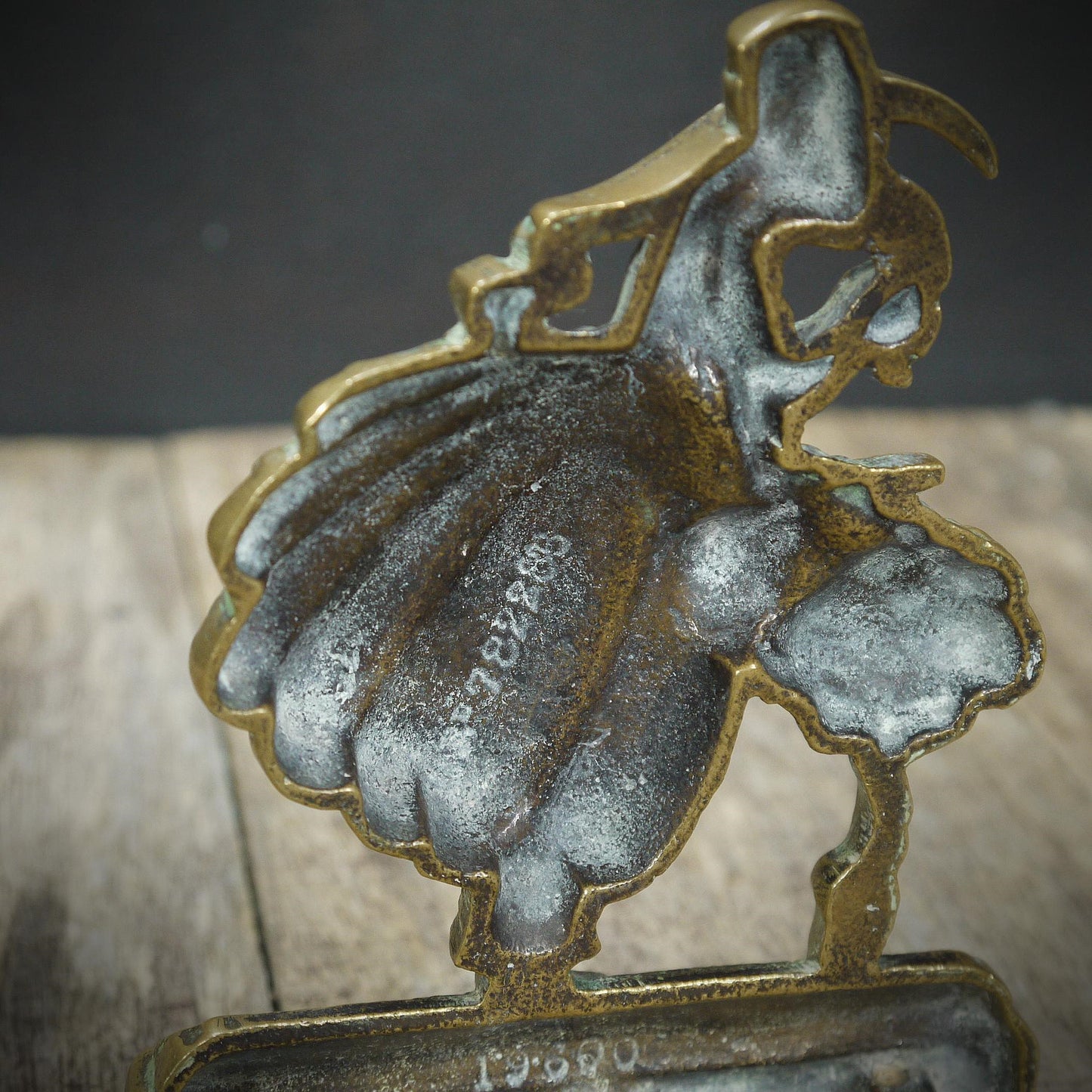 Solid Brass Crinoline Lady Bookends, In the Garden of Pixies