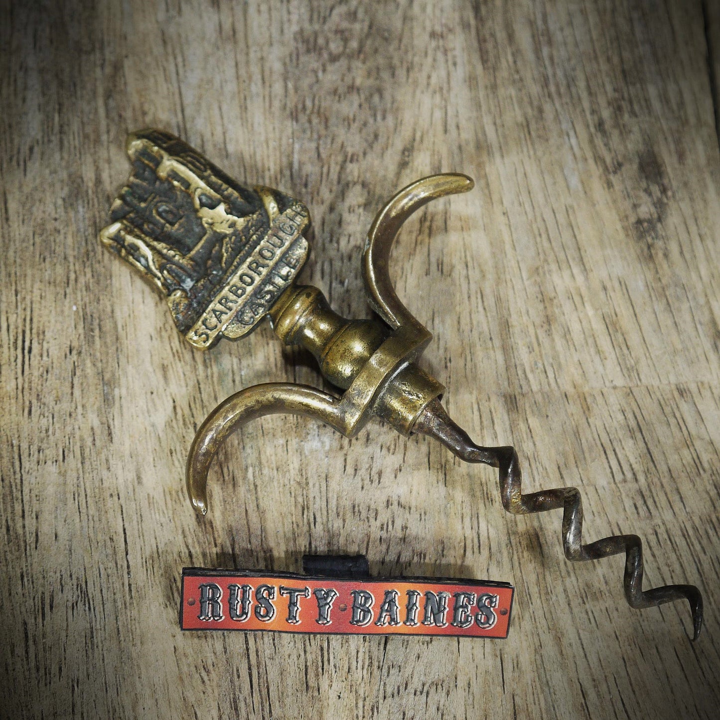 Vintage Brass Souvenir Scarborough Castle Corkscrew, Early 1900's