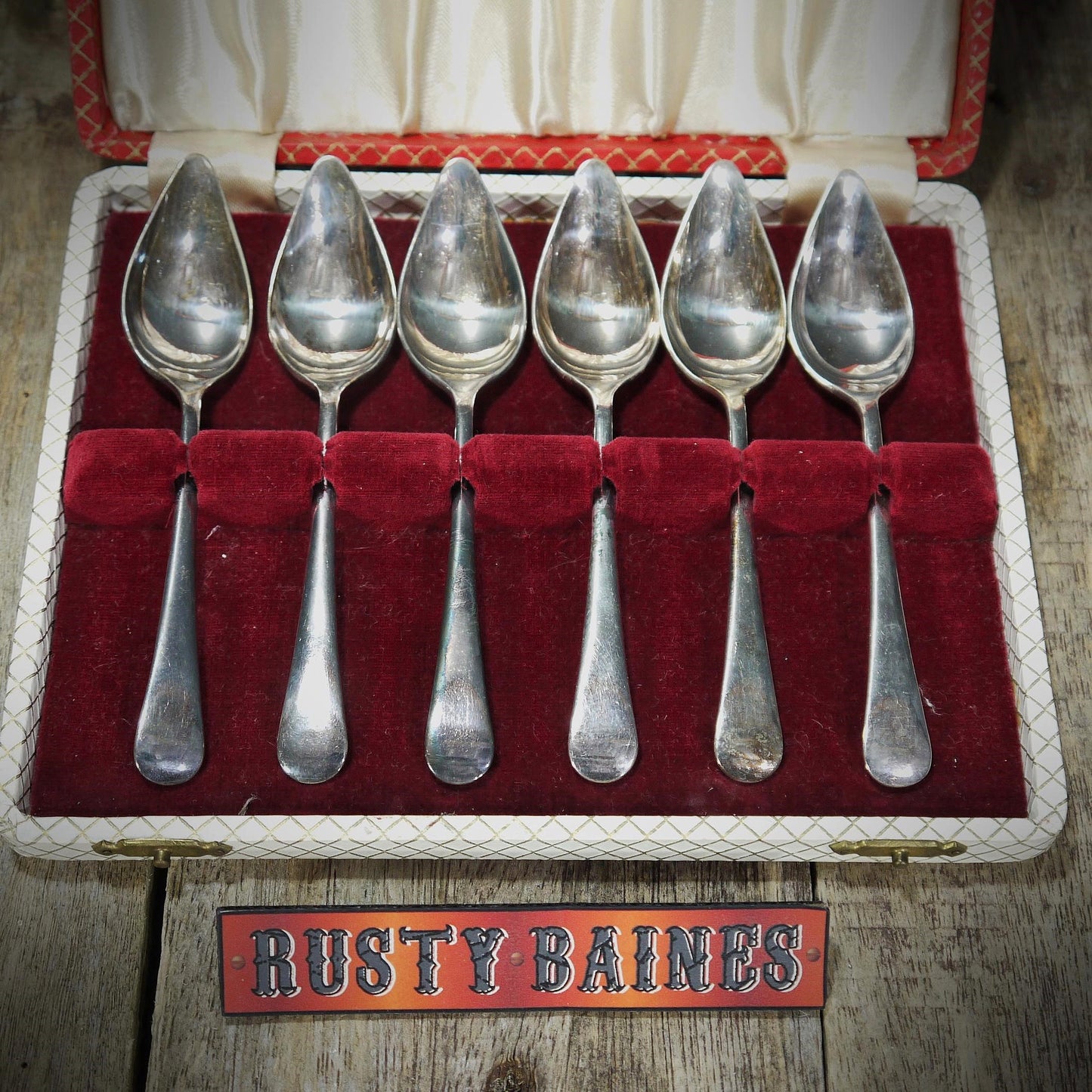 Vintage EPNS Grapefruit Spoons in Original Case