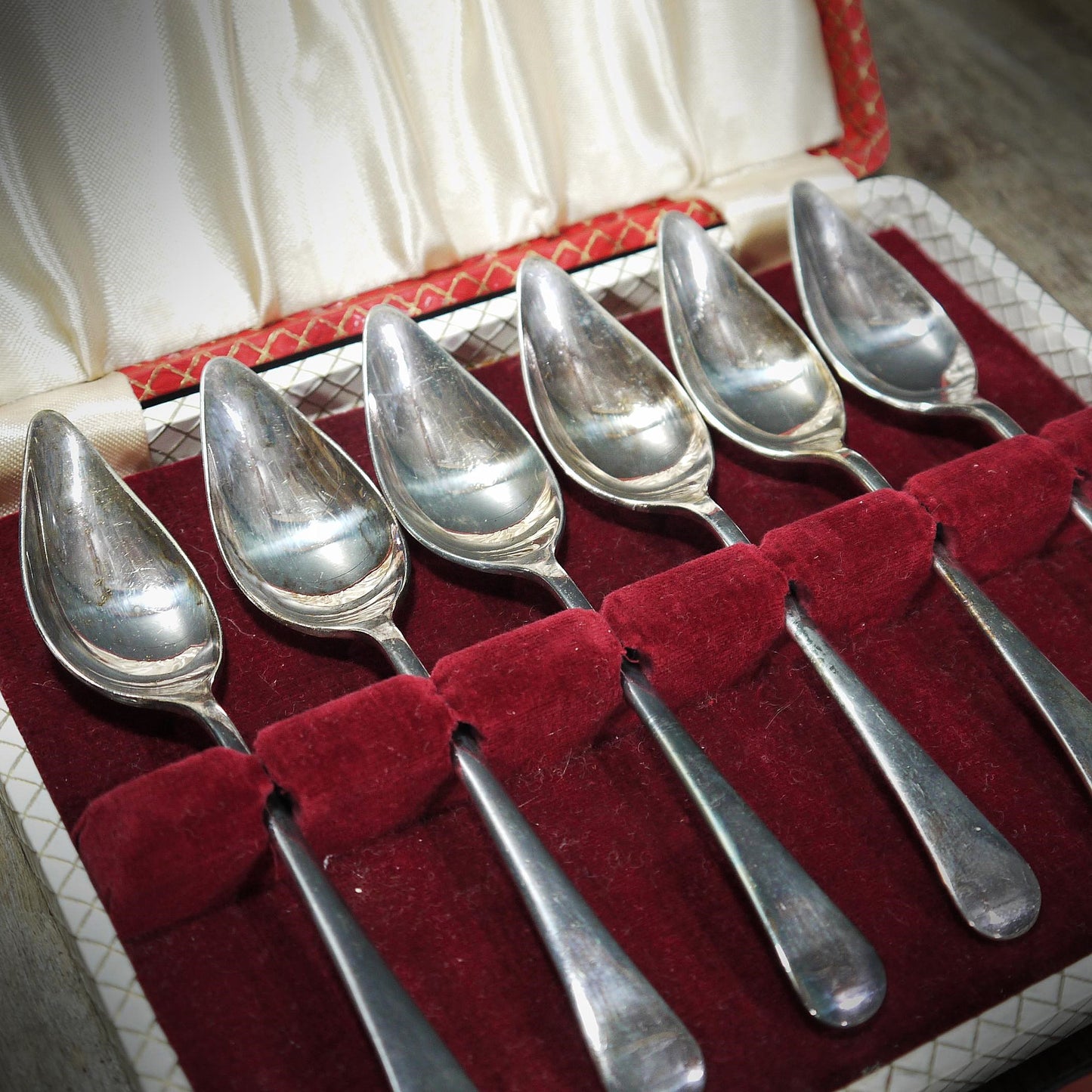 Vintage EPNS Grapefruit Spoons in Original Case
