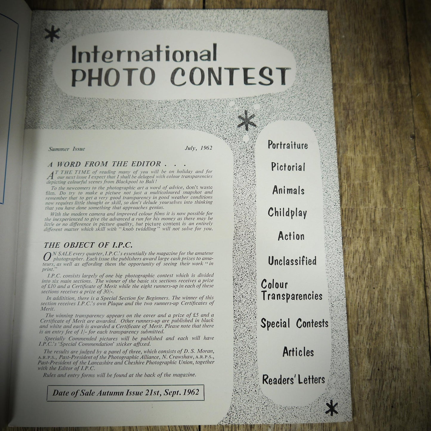 Vintage Magazine, Photo Contest Summer 1962, Portraits, Wildlife, Travel, Glamour, Children Etc.