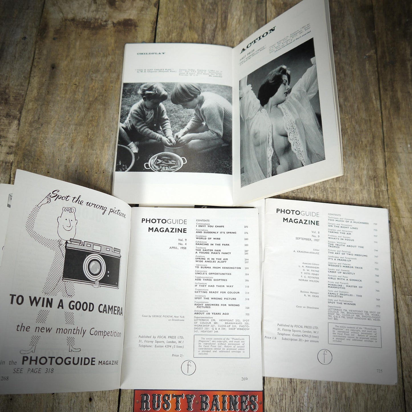 Vintage Photo Guide/Contest Pocket Magazine 1957/58/62, Glamour, Portraits, Travel Etc.