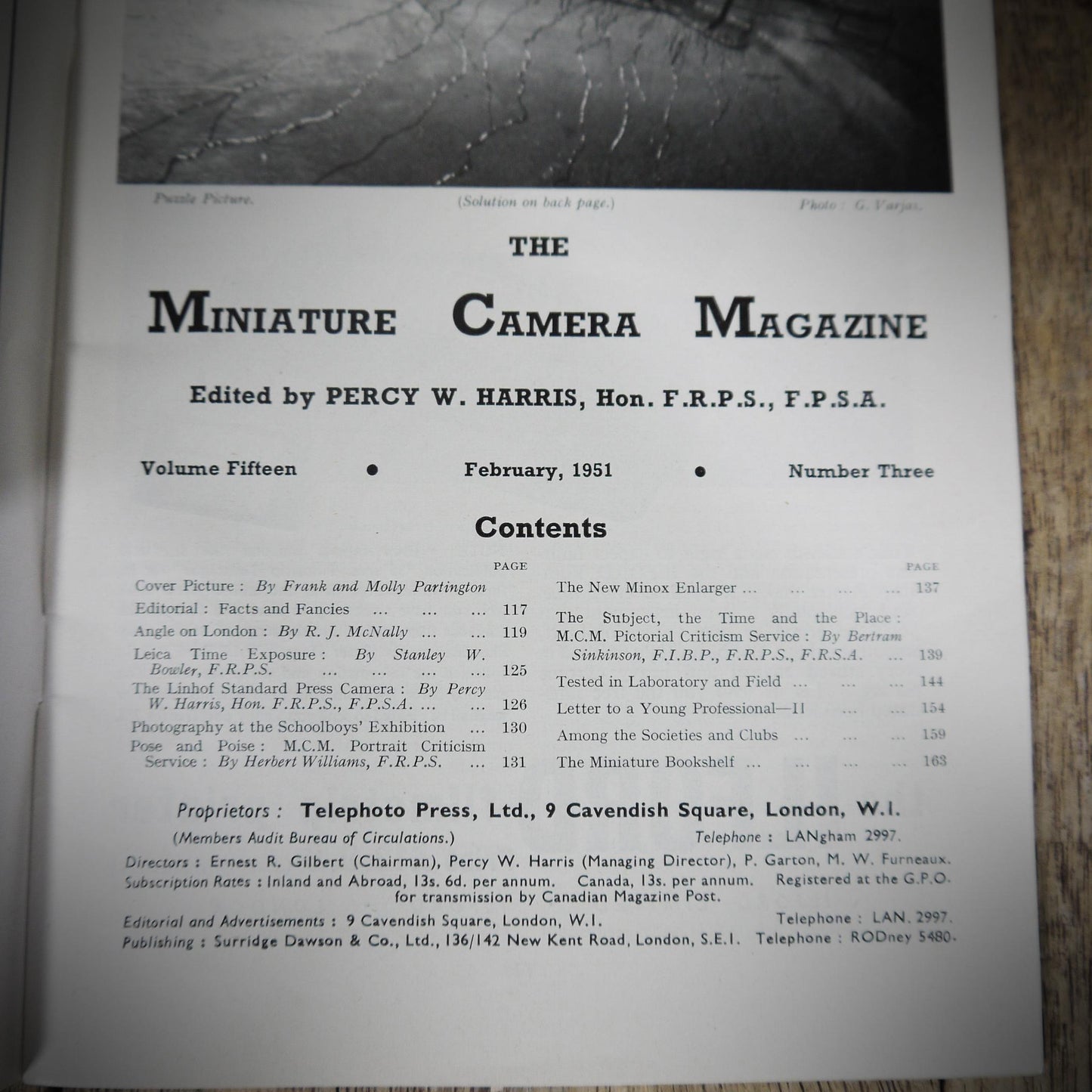 Vintage Miniature Camera Pocket Magazine February 1951