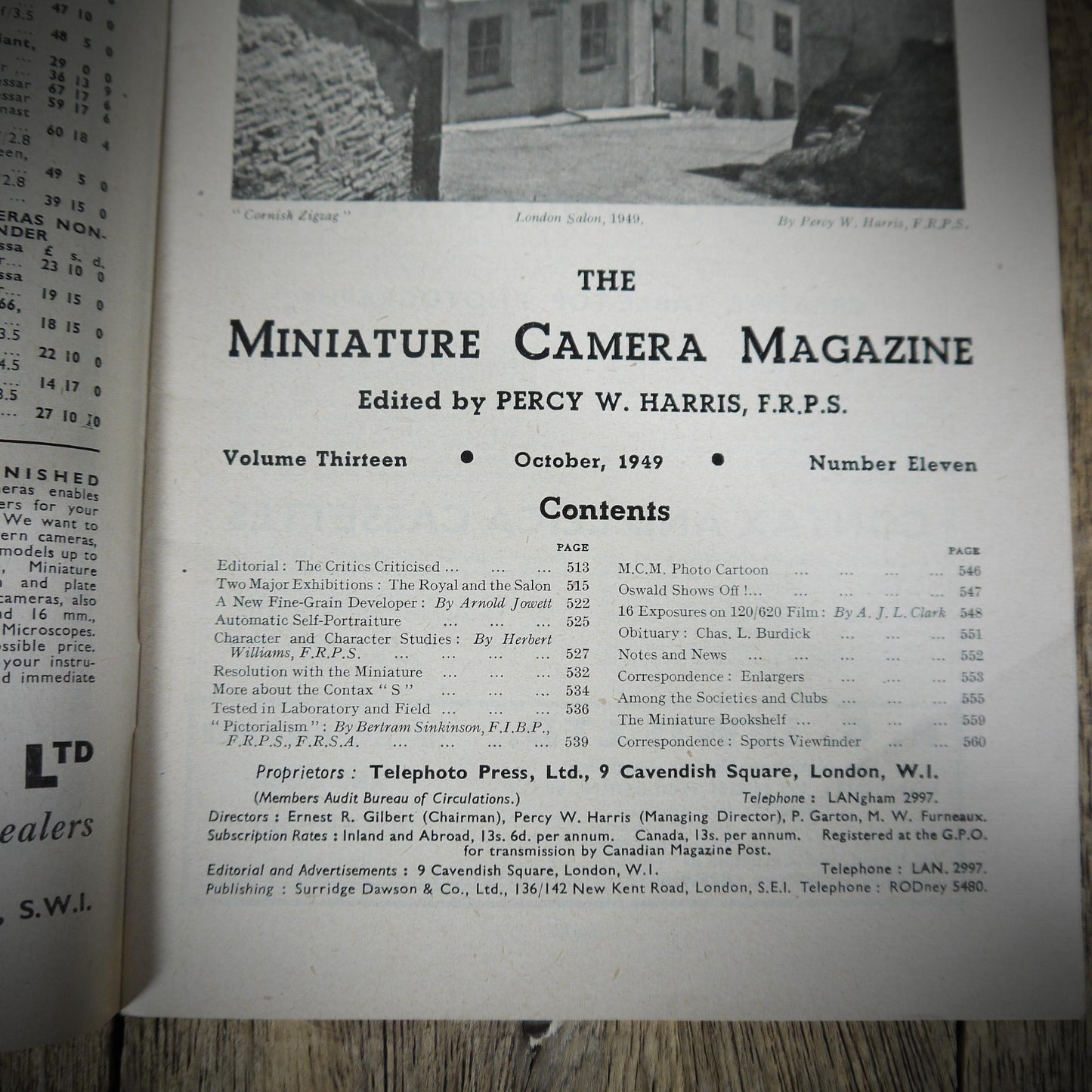 Vintage Miniature Camera Pocket Magazine October 1949