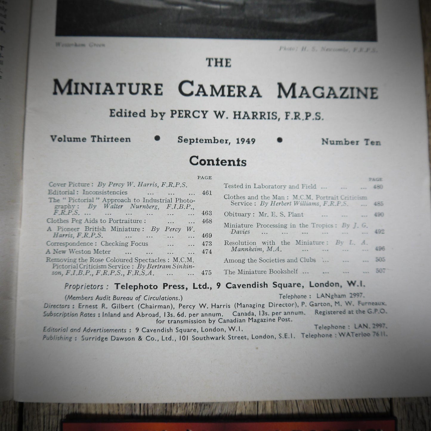 Vintage Miniature Camera Pocket Magazine September 1949