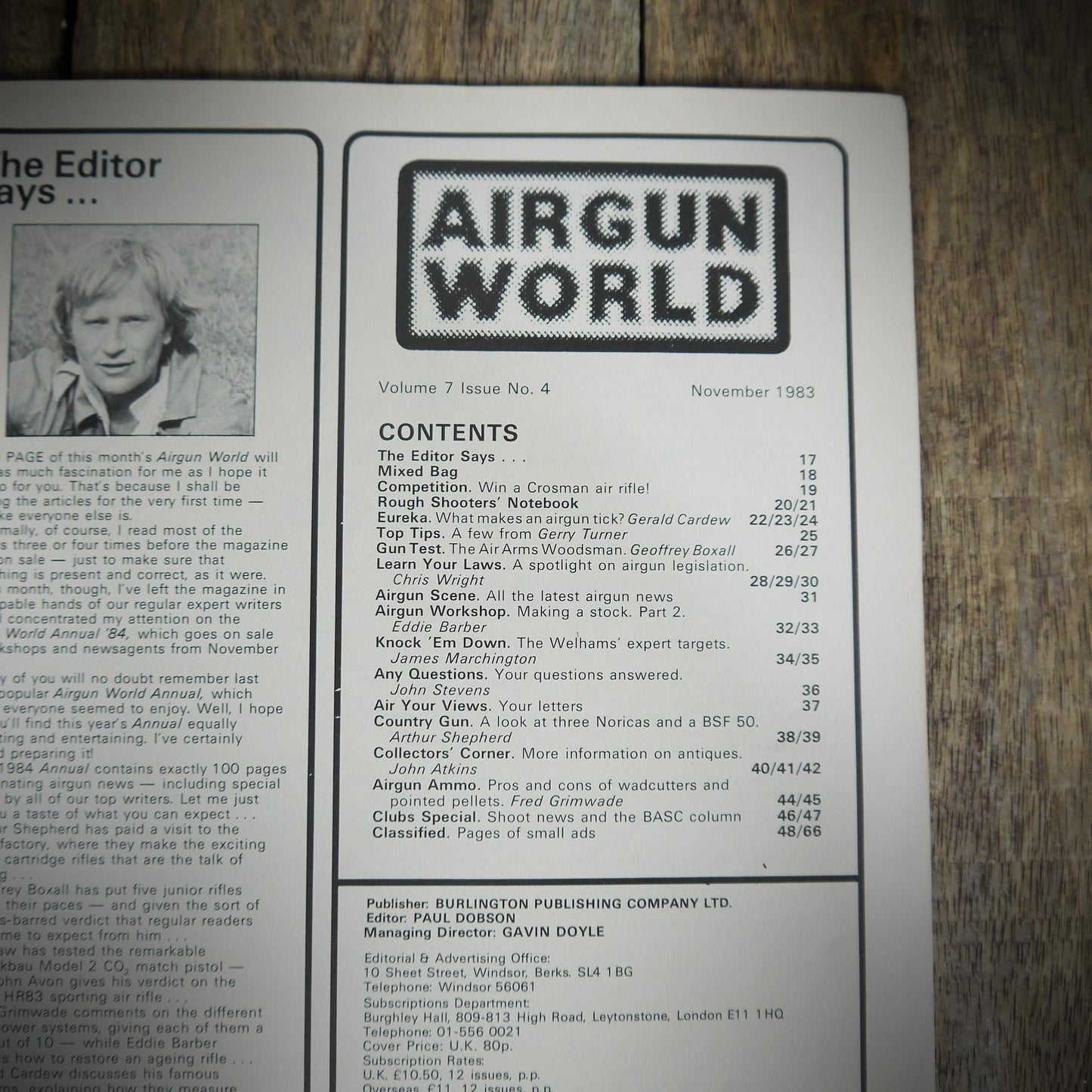 Airgun World November 1983, Air Arms Woodsman