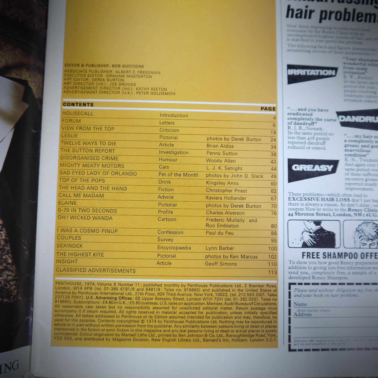 Penthouse 1974 Vol.8 No.11, Claudia Arena