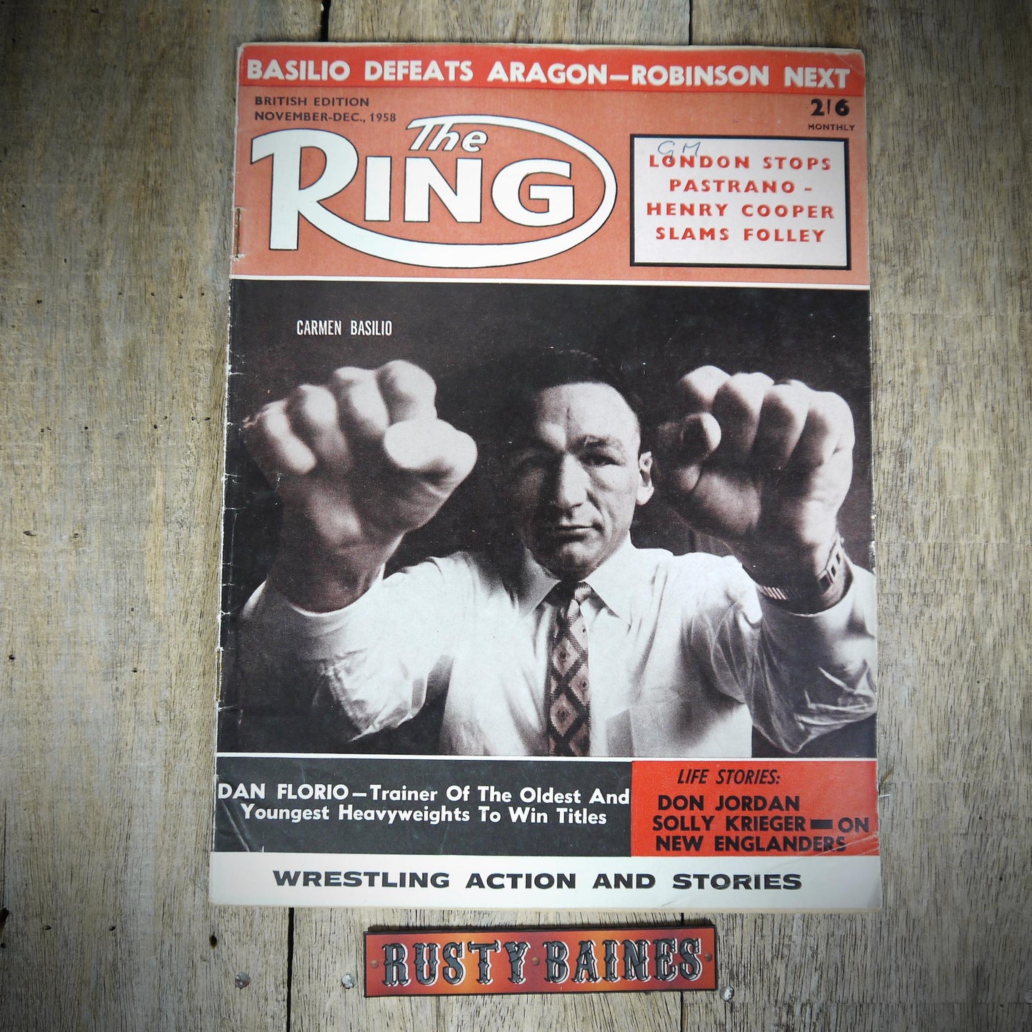 The Ring Boxing Magazine November 1958 British, Carmen Basilo
