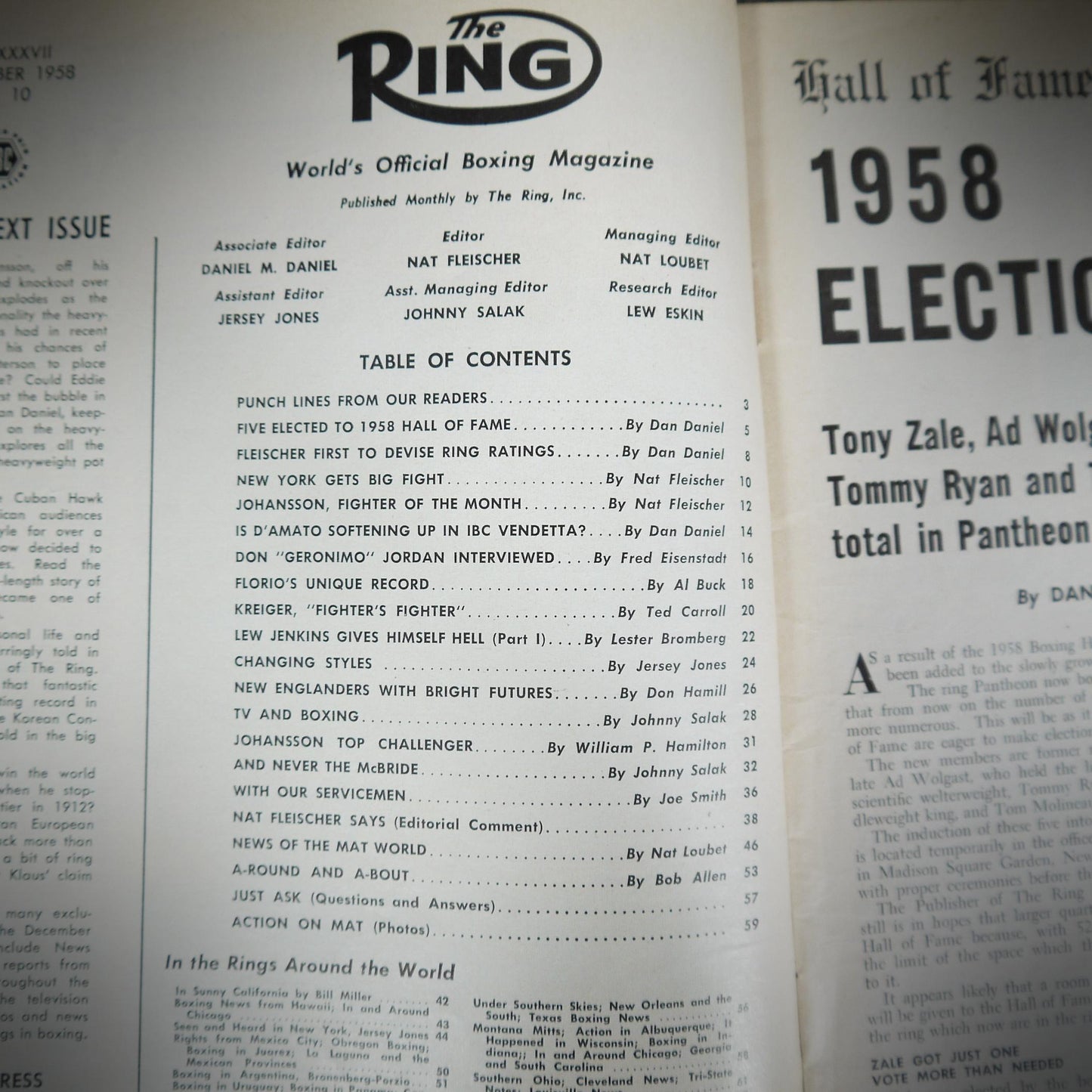The Ring Boxing Magazine November 1958 British, Carmen Basilo