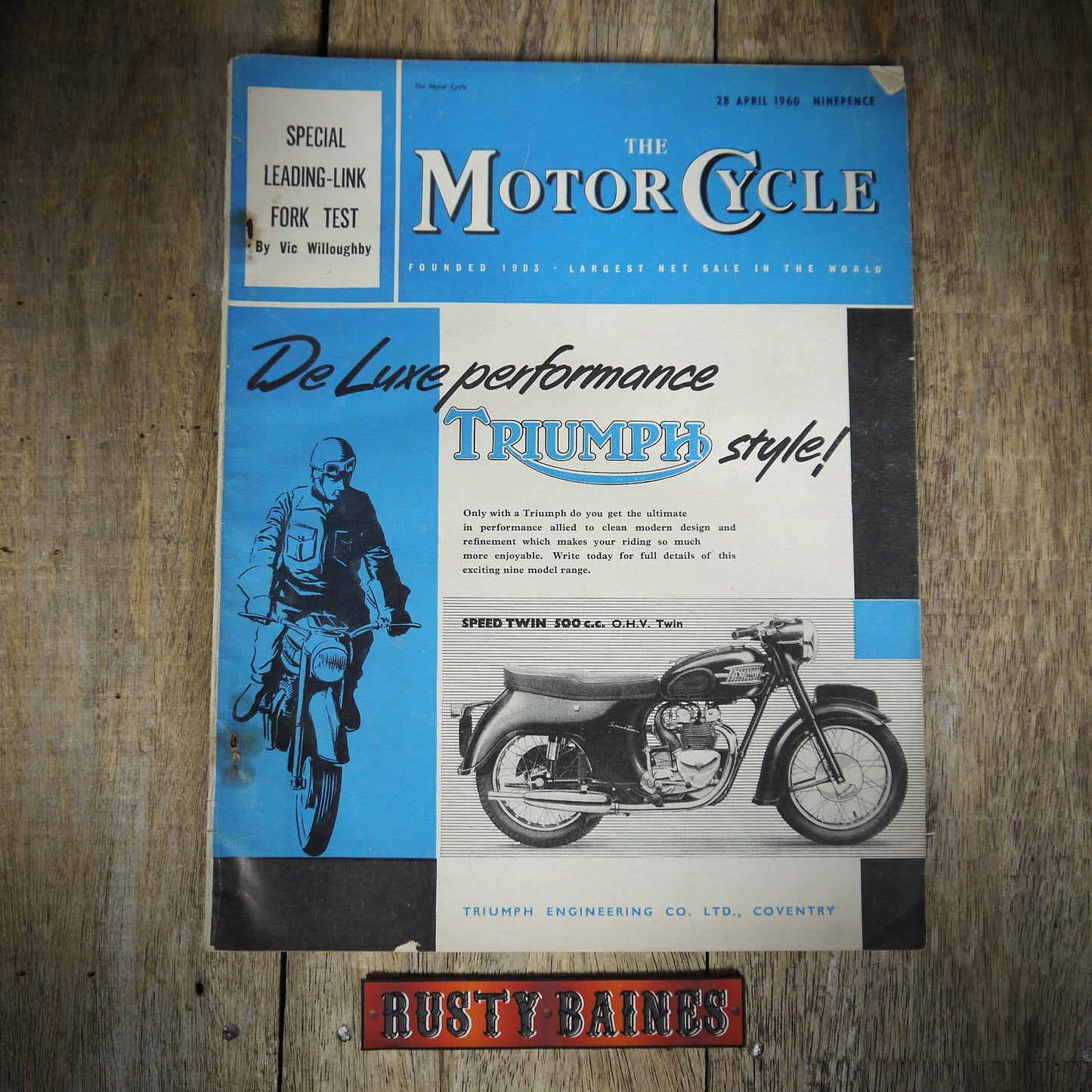 Motor Cycle Magazine 28th April 1960, Ambassador Villiers 197cc, Reynolds Pivoted Sidecar
