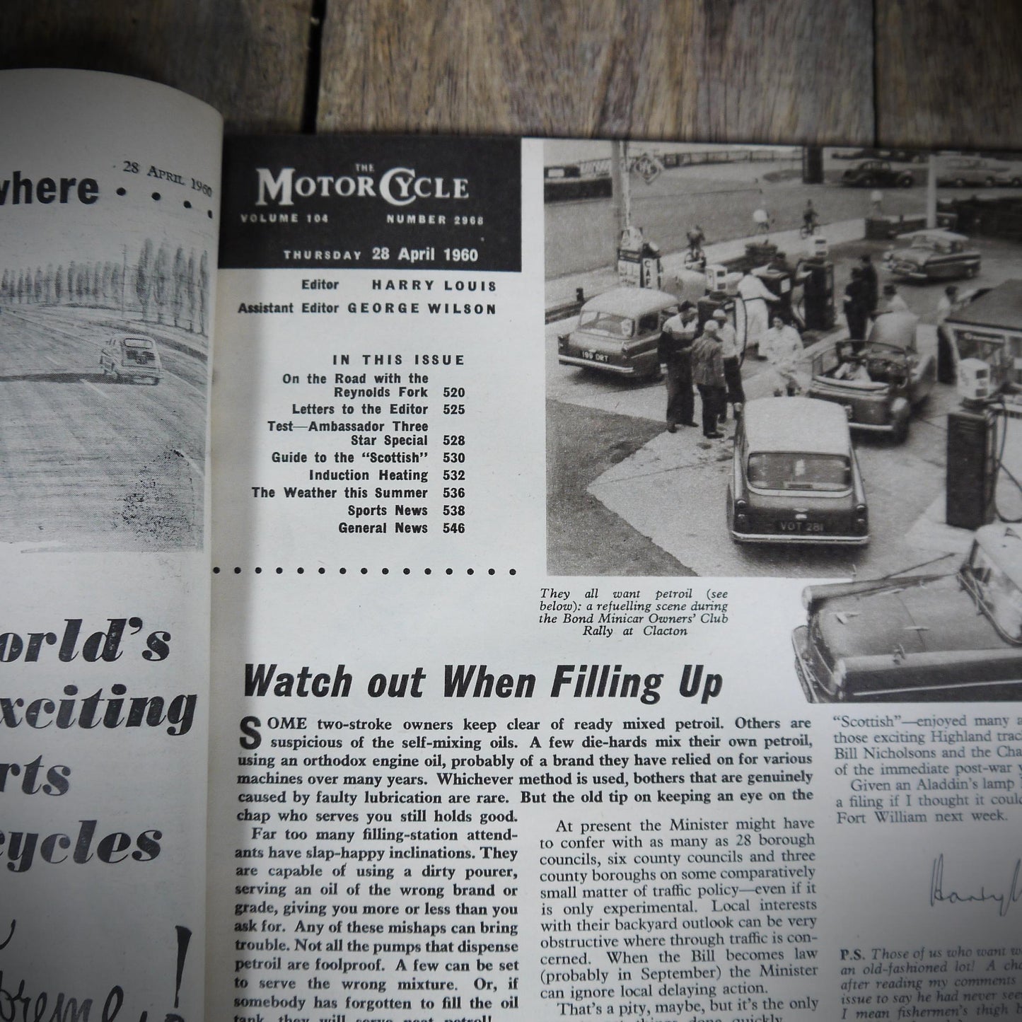 Motor Cycle Magazine 28th April 1960, Ambassador Villiers 197cc, Reynolds Pivoted Sidecar