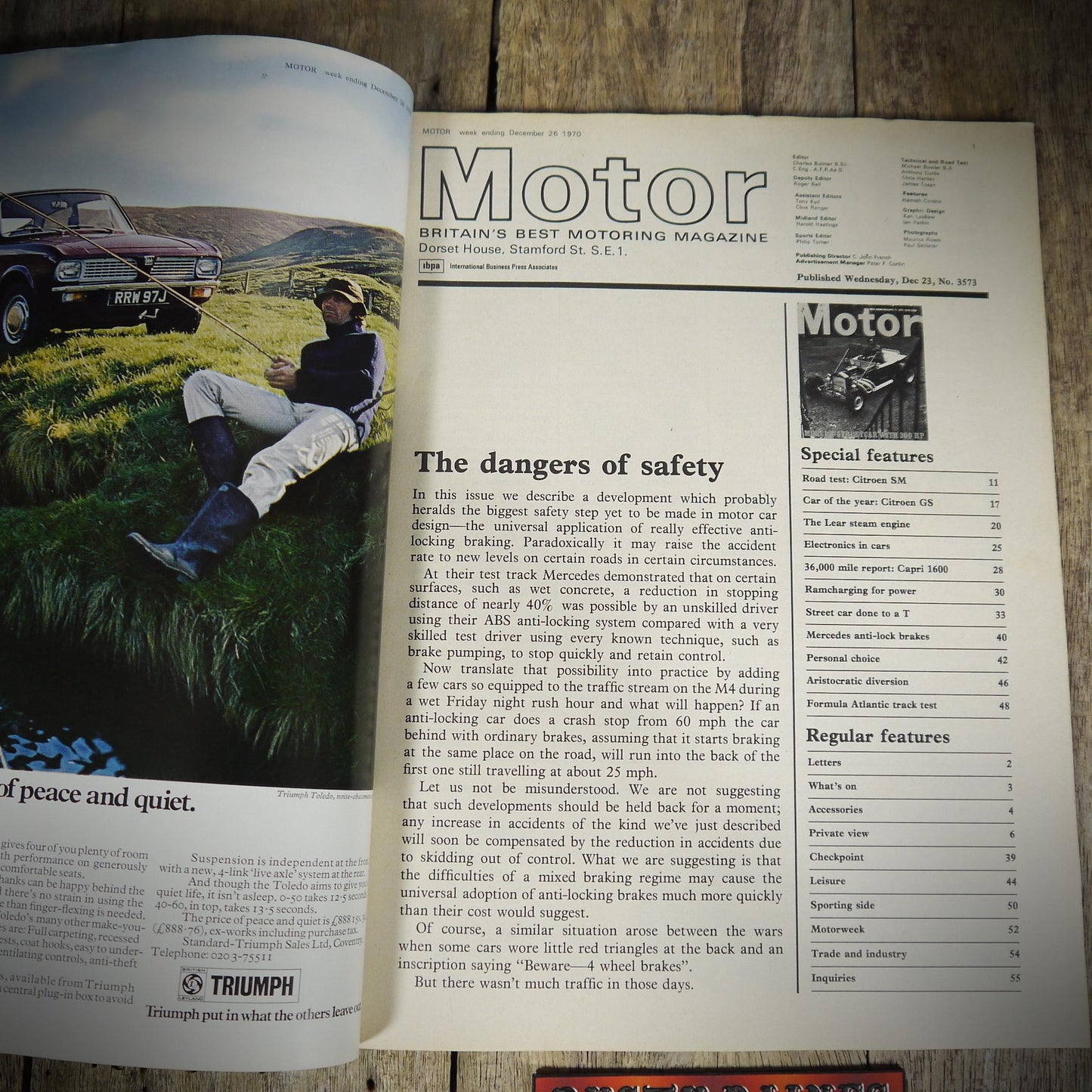 Motor Magazine 26th December 1970, GM Lear Steam Engine, Mk1 Ford Capri, Citroen SM V6