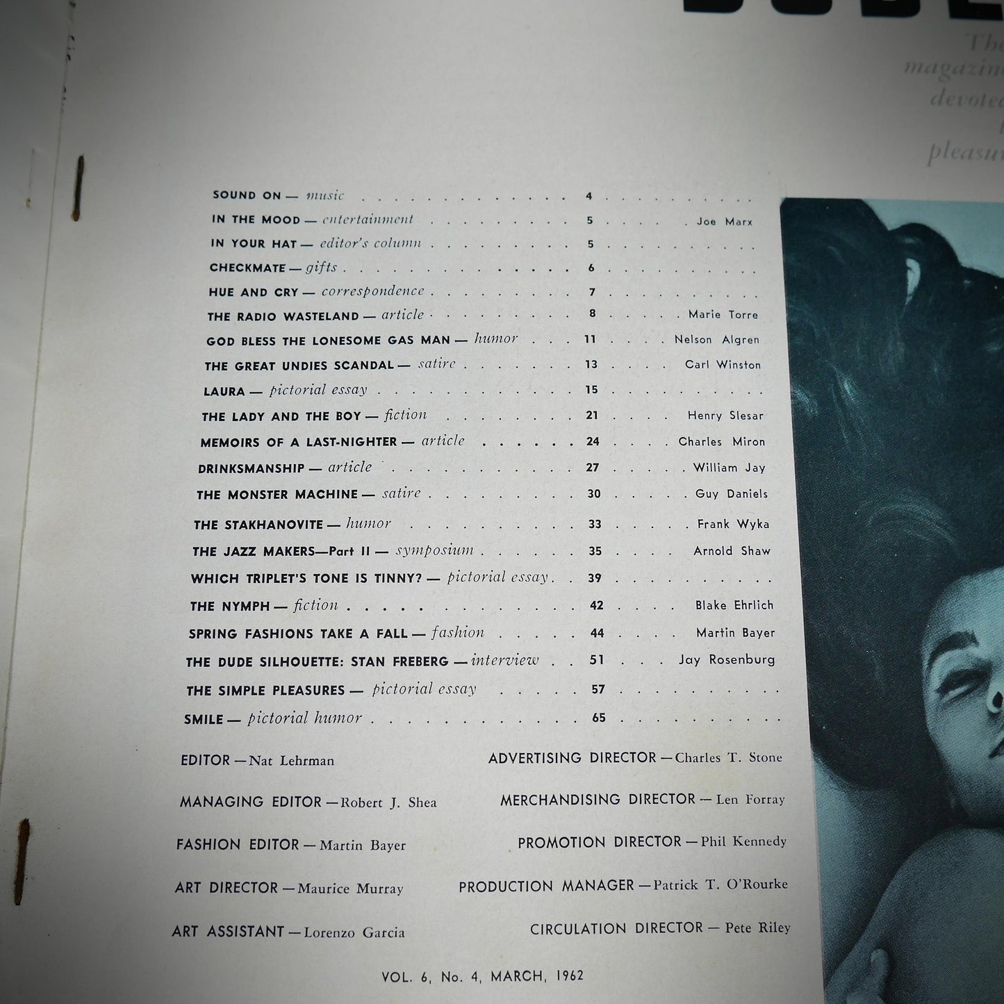 Back Issue Magazine, The Dude, U.S. Men's Vintage Glamour/Pin-Up/Stories/Lifestyle March 1962