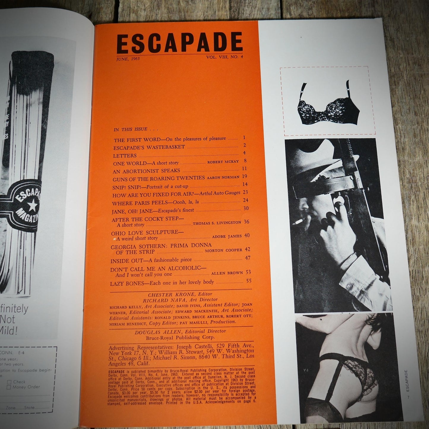 Back Issue Magazine, Escapade, U.S. Men's Vintage Glamour/Pin-Up/Stories June 1963