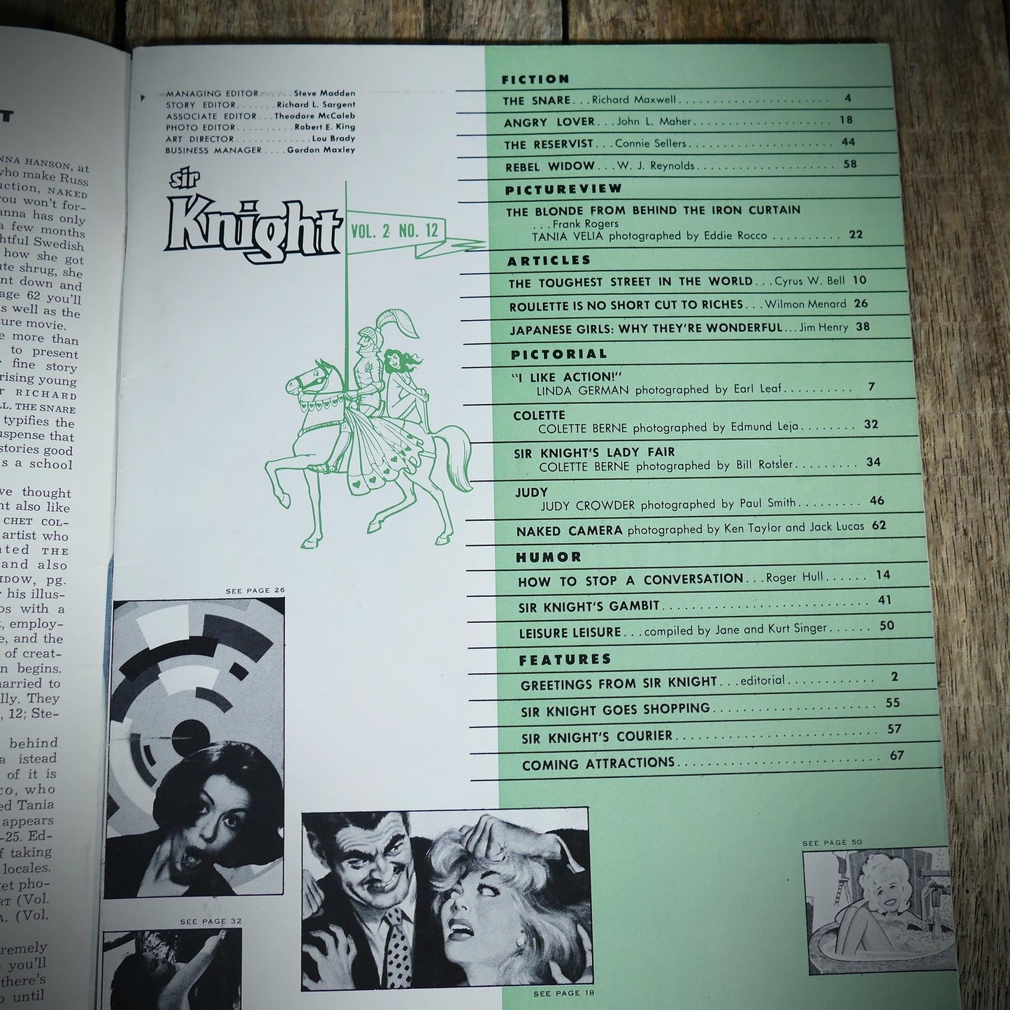 Back Issue Magazine, Sir Knight, U.S. Vintage Glamour/Pin-Up/Pulp Stories, 1961 Vol.2 #12
