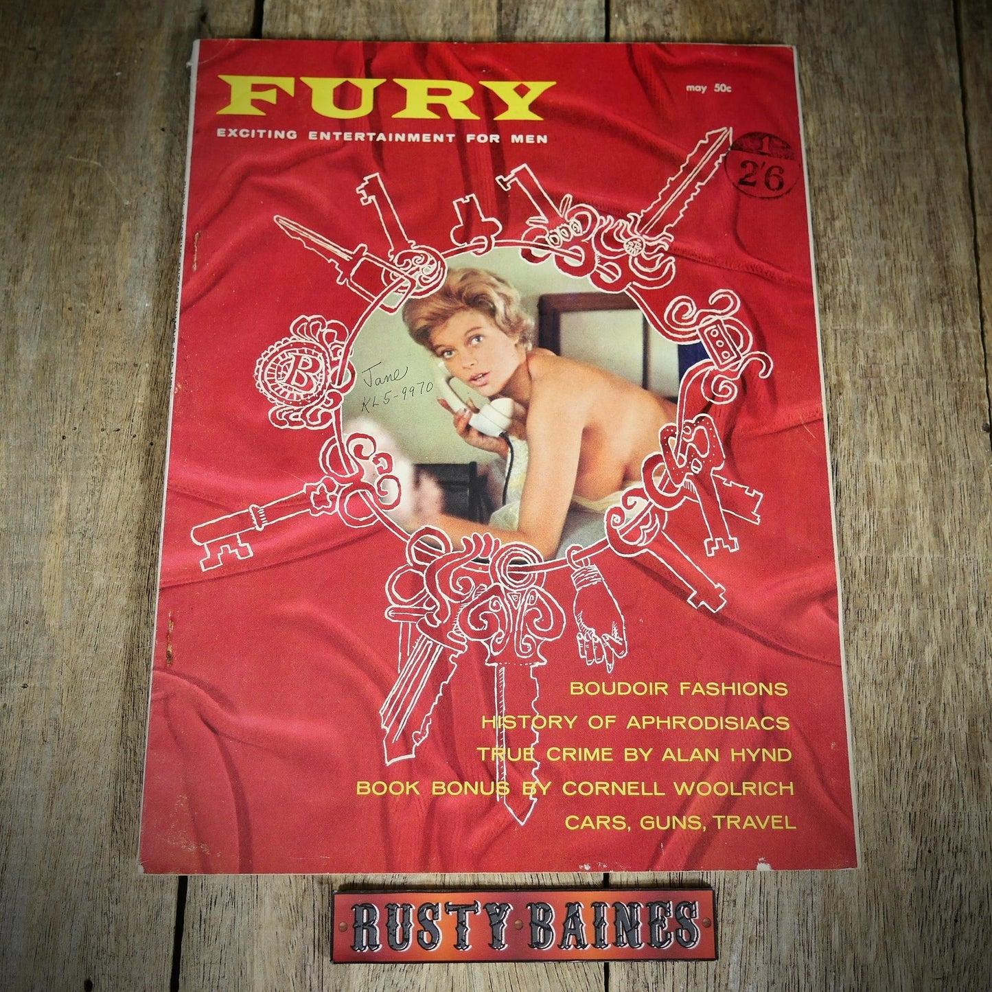 Back Issue Magazine, Fury, Men's, U.S. Vintage Glamour/Pin-Up/Stories, May 1962