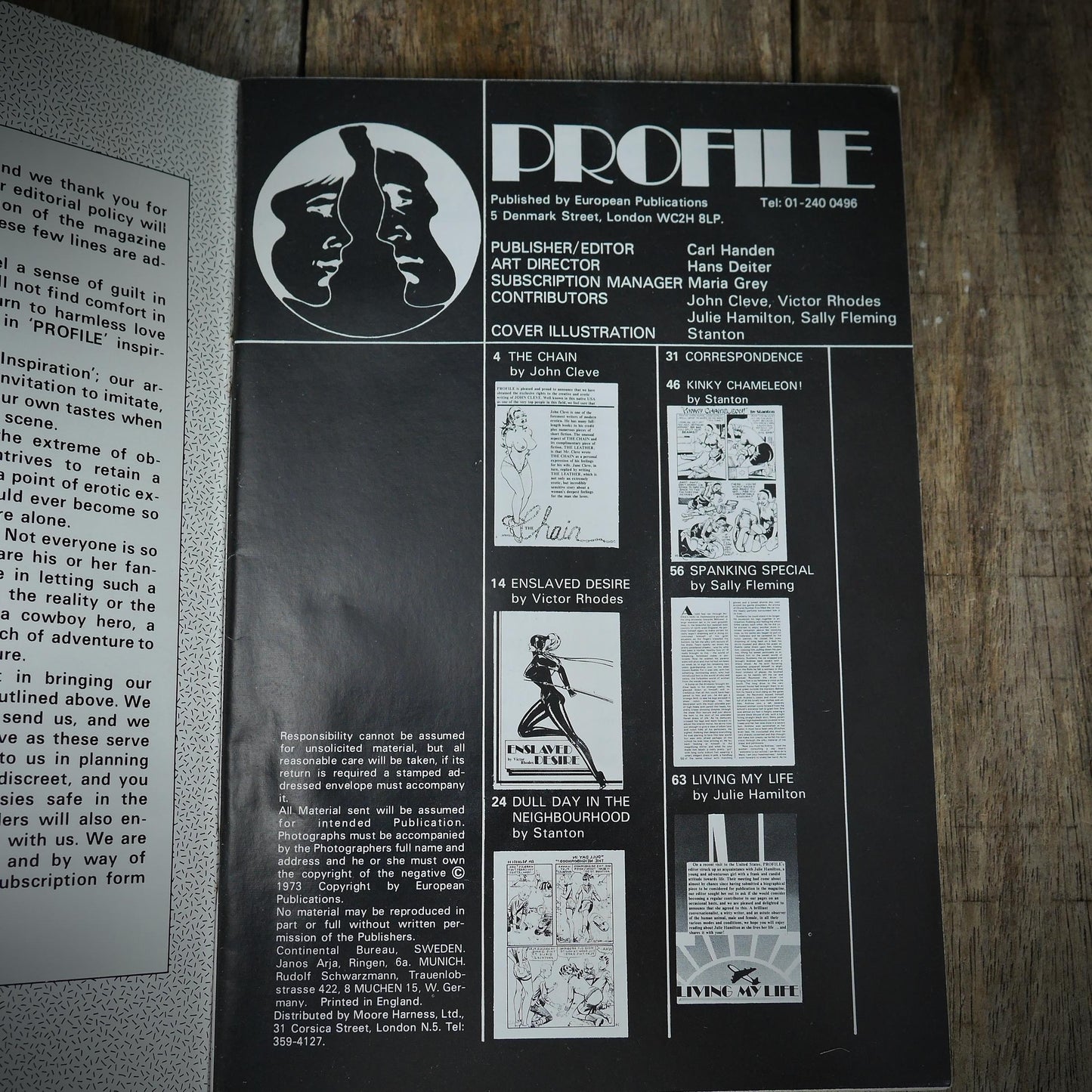 Vintage Back Issue UK Men's Magazine, Profile Vol.1 #4, Leather/Lingerie/Fetish (Copy)